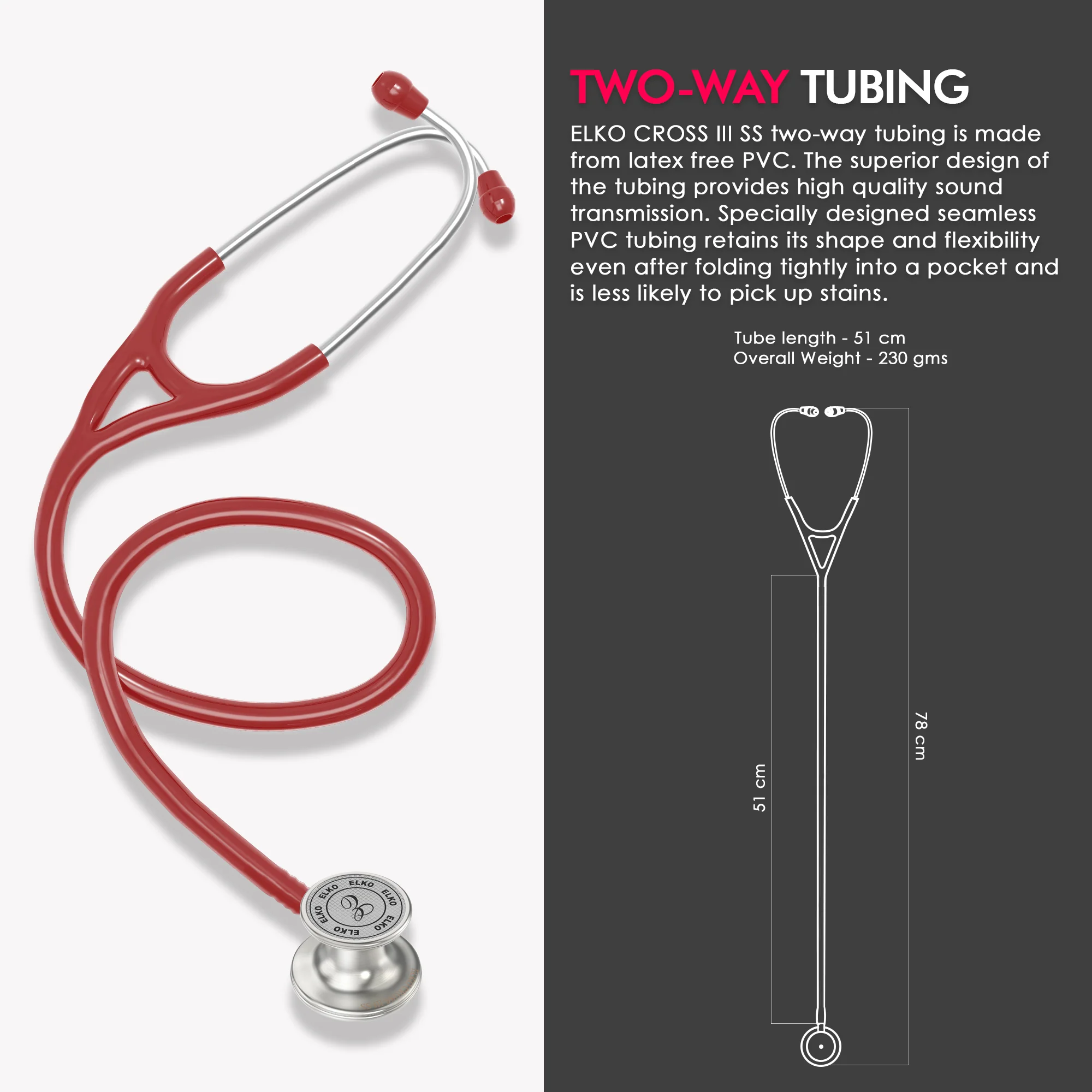 ELKO CROSS III SS Stainless Steel Stethoscope - Natural Steel - Image 6