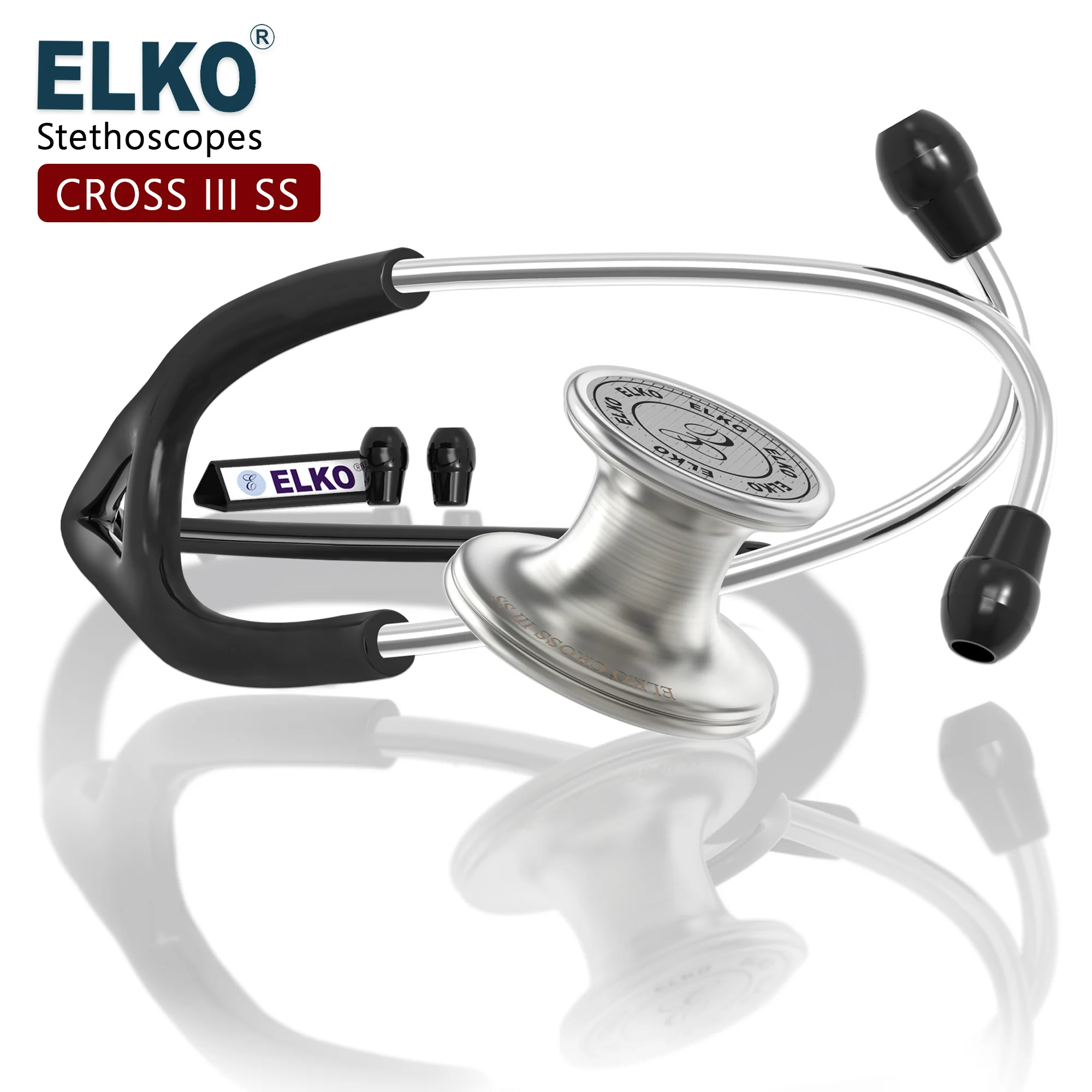ELKO CROSS III SS Stainless Steel Stethoscope - Natural Steel - Image 9
