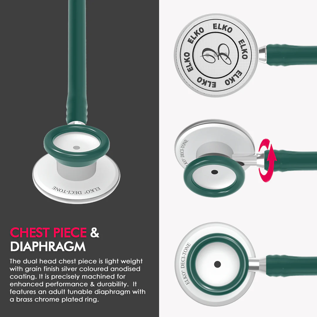 ELKO DECI-TONE Aluminium Head Stethoscope - Image 35