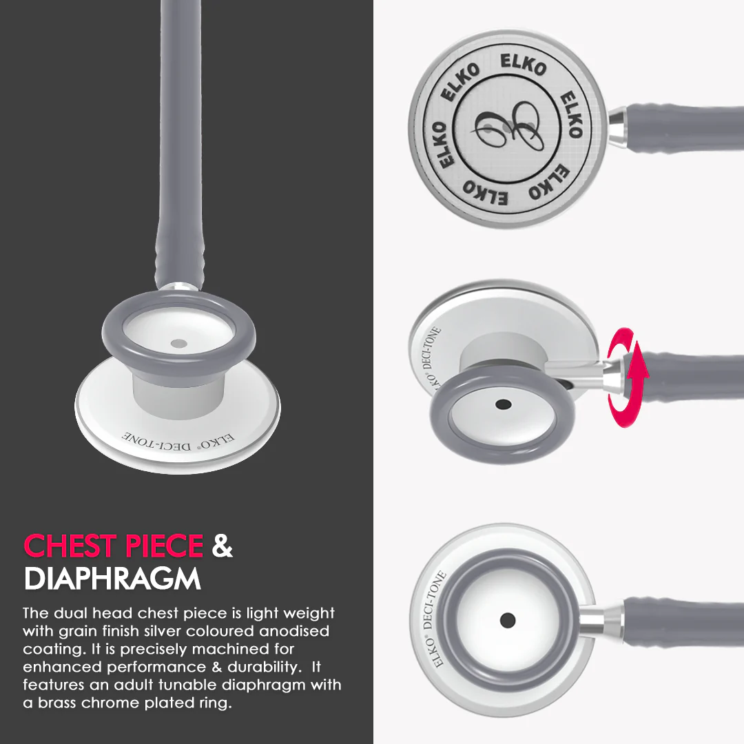 ELKO DECI-TONE Aluminium Head Stethoscope - Image 42