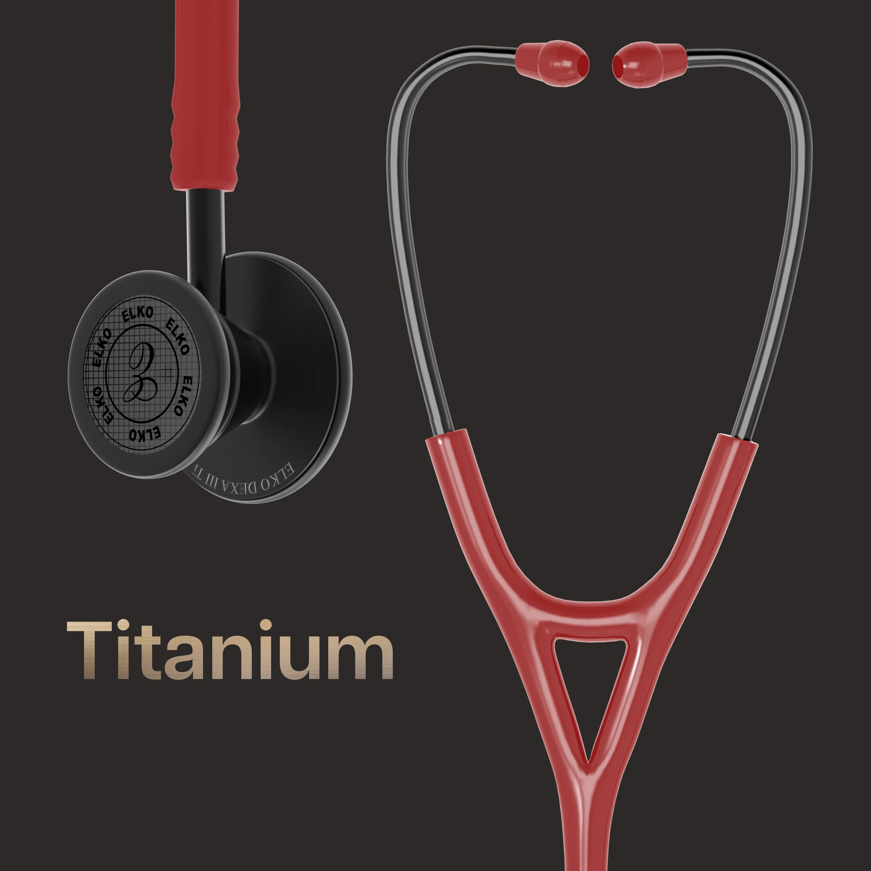 ELKO DEXA III Ti Titanium Stethoscope - Black Edition - Image 13