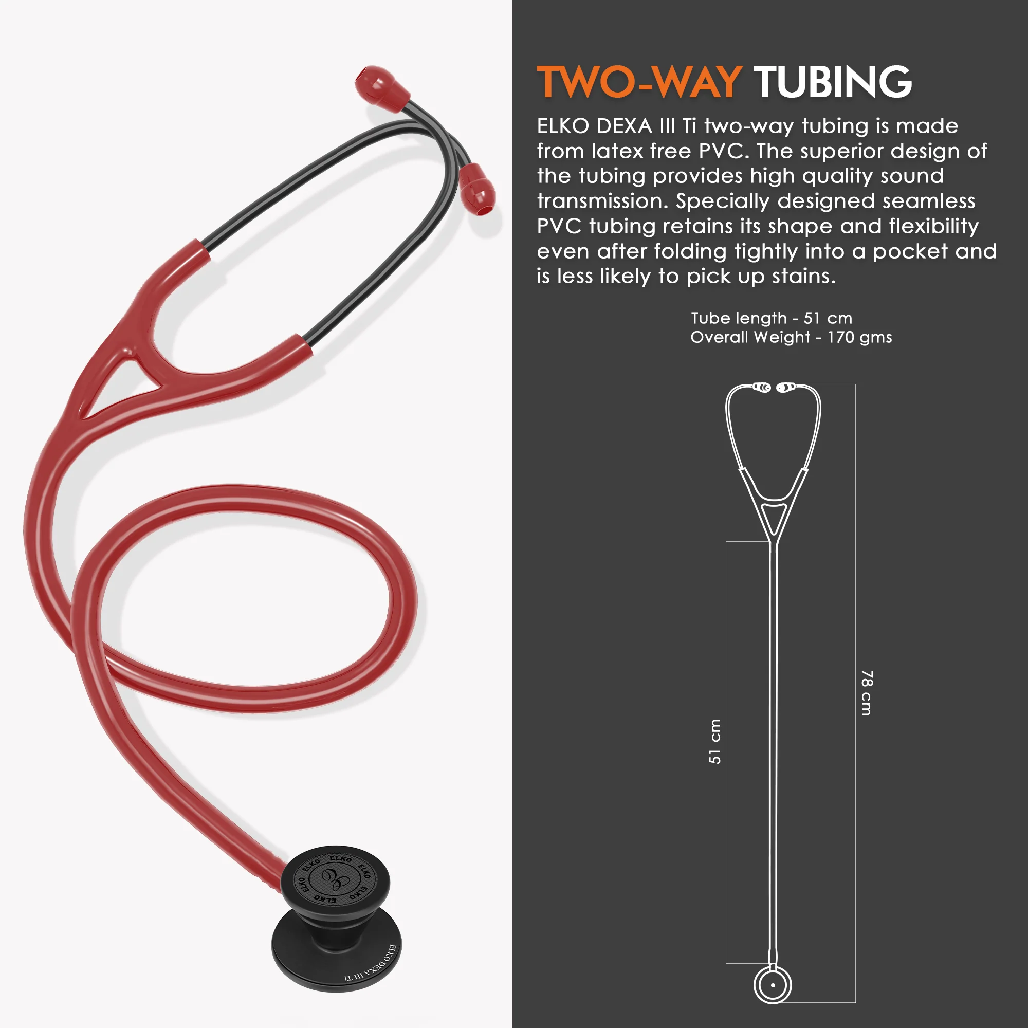 ELKO DEXA III Ti Titanium Stethoscope - Black Edition - Image 18