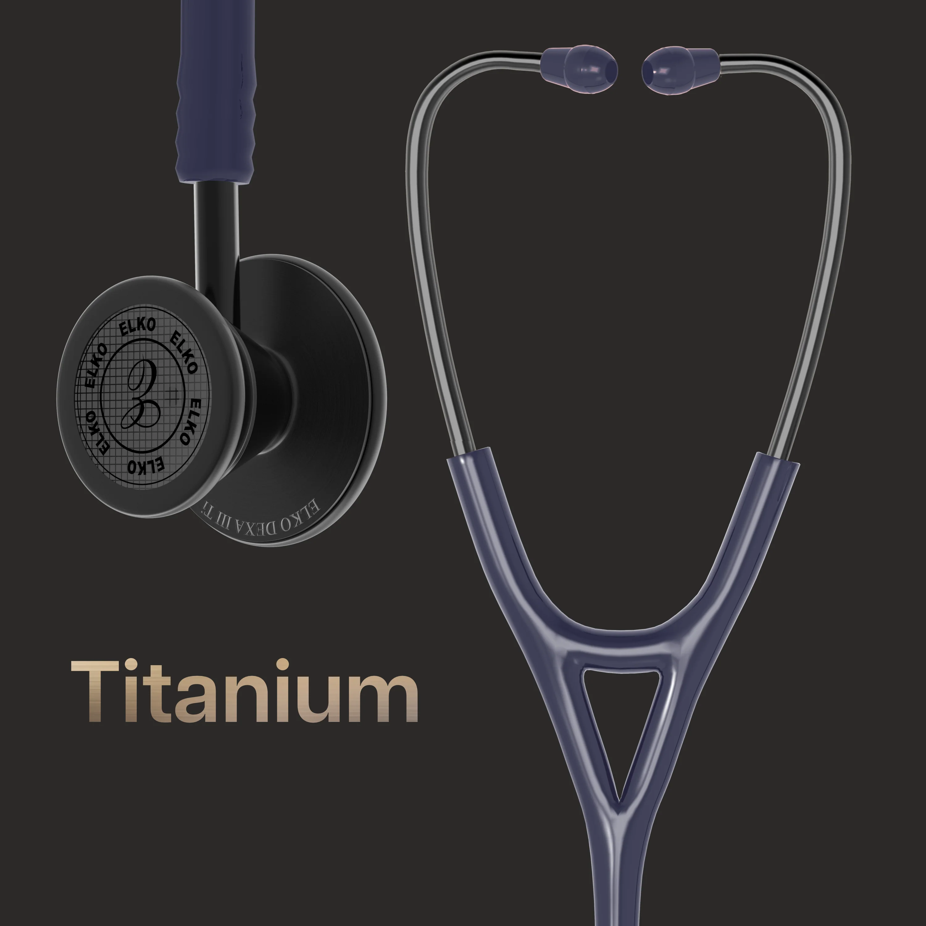 ELKO DEXA III Ti Titanium Stethoscope - Black Edition - Image 25