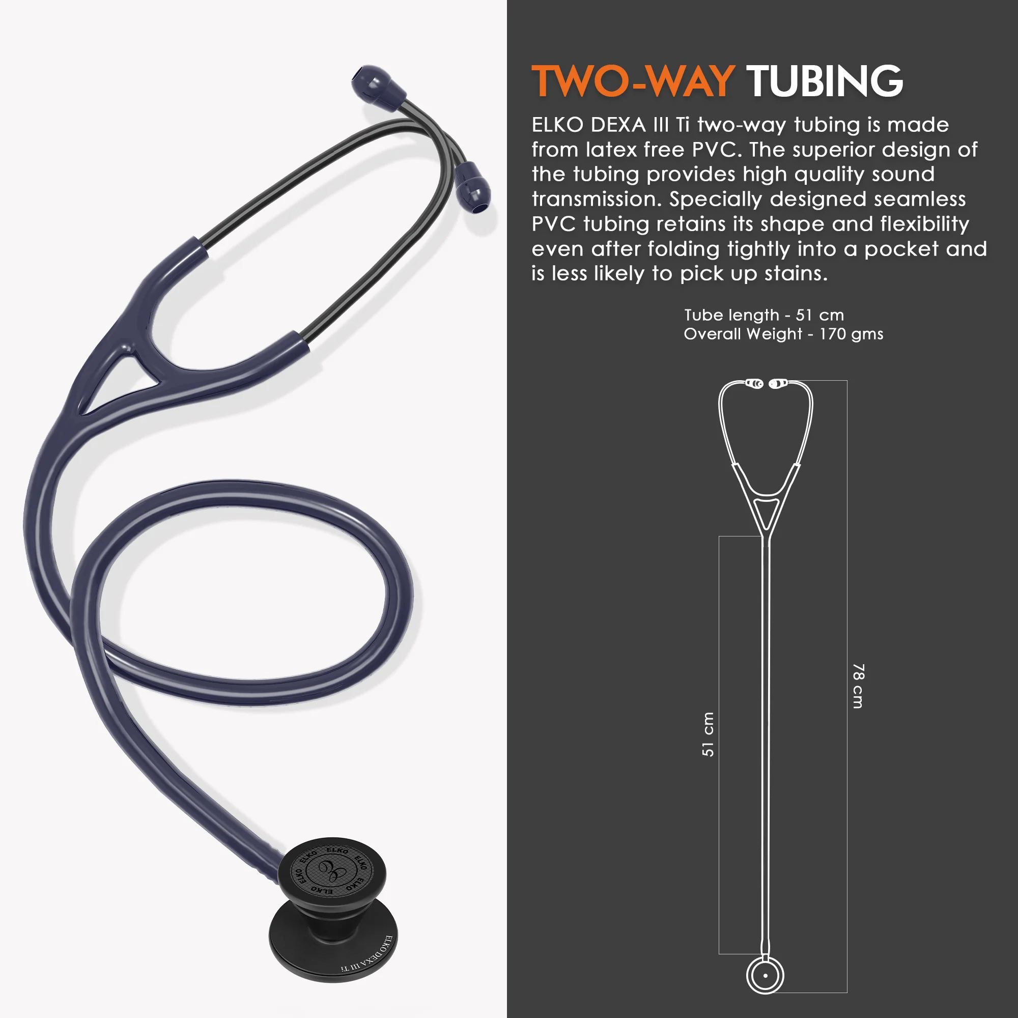 ELKO DEXA III Ti Titanium Stethoscope - Black Edition - Image 30