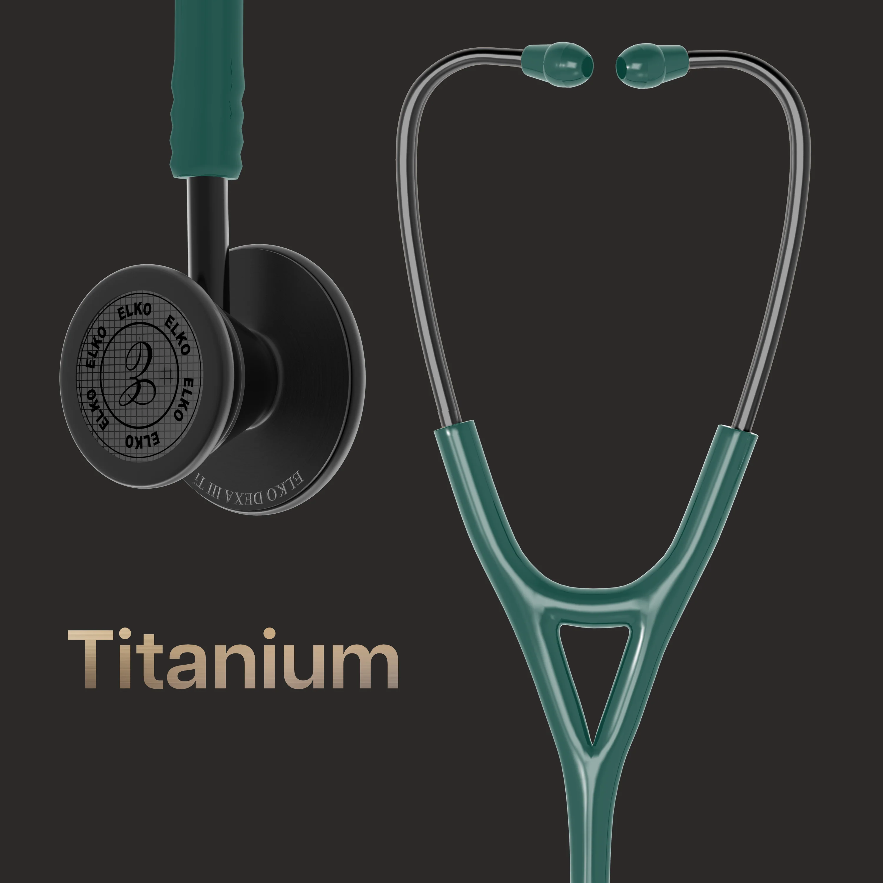 ELKO DEXA III Ti Titanium Stethoscope - Black Edition - Image 31