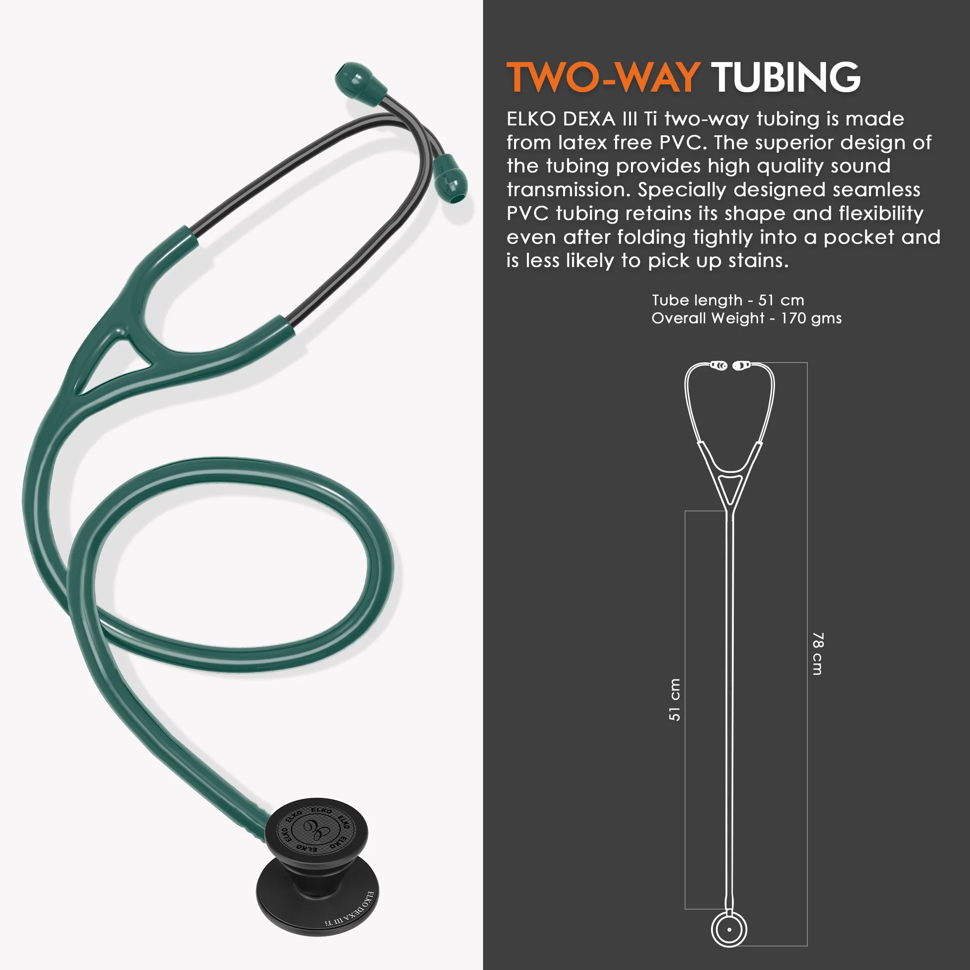 ELKO DEXA III Ti Titanium Stethoscope - Black Edition - Image 35