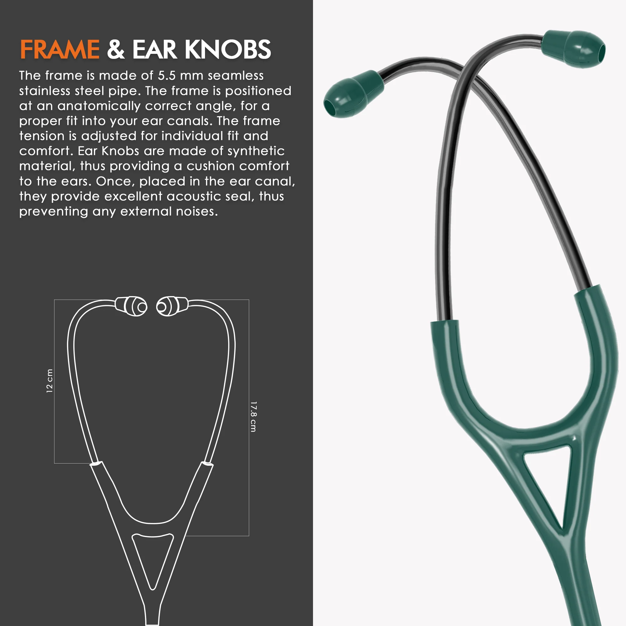 ELKO DEXA III Ti Titanium Stethoscope - Black Edition - Image 36