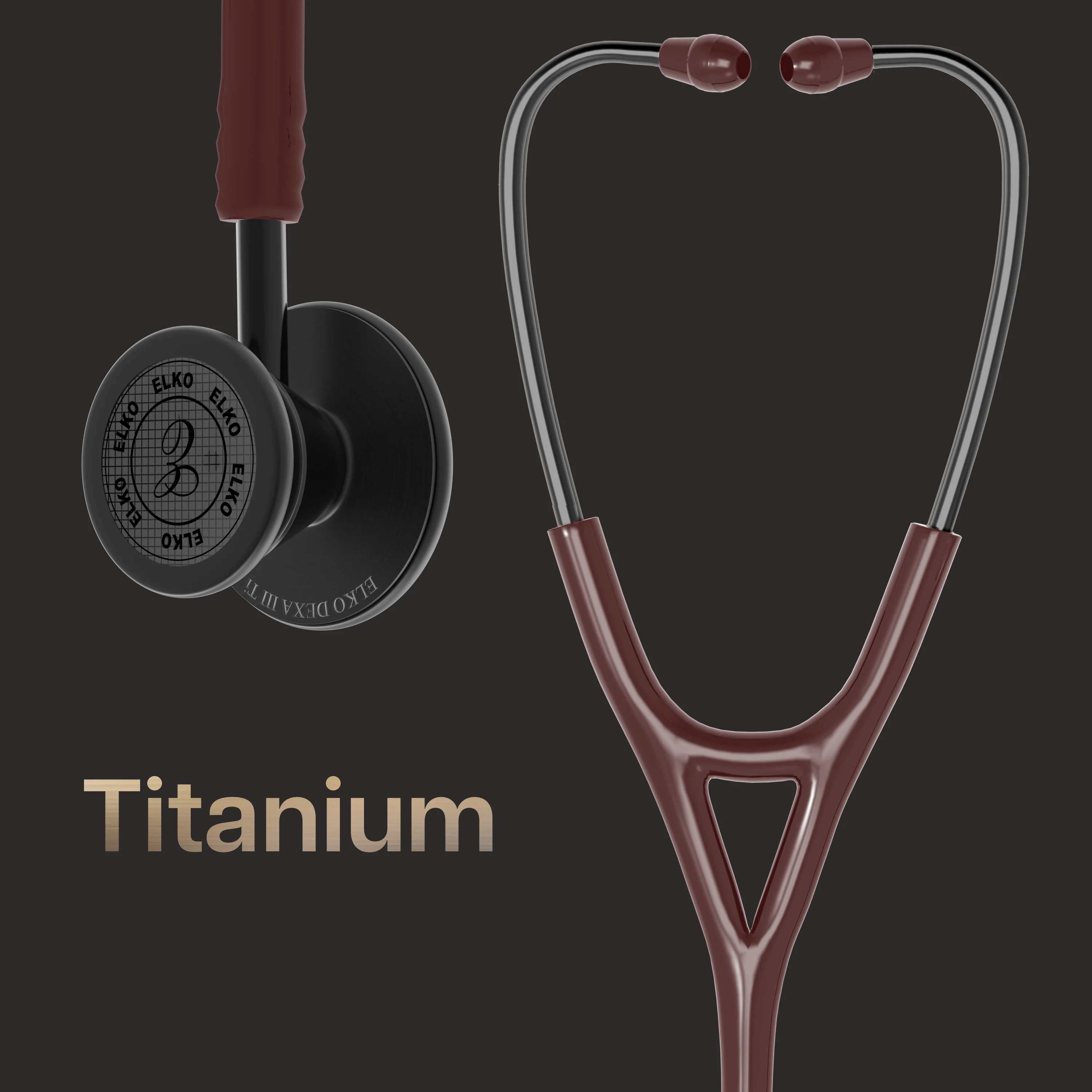 ELKO DEXA III Ti Titanium Stethoscope - Black Edition - Image 37