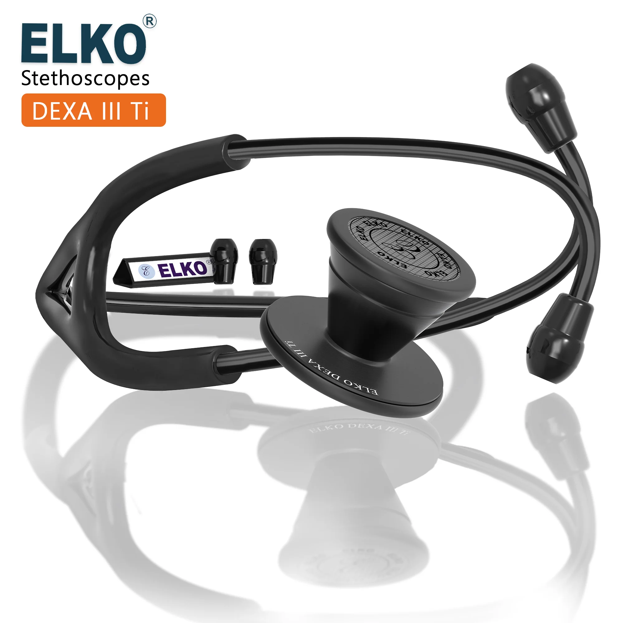 ELKO DEXA III Ti Titanium Stethoscope - Black Edition - Image 5