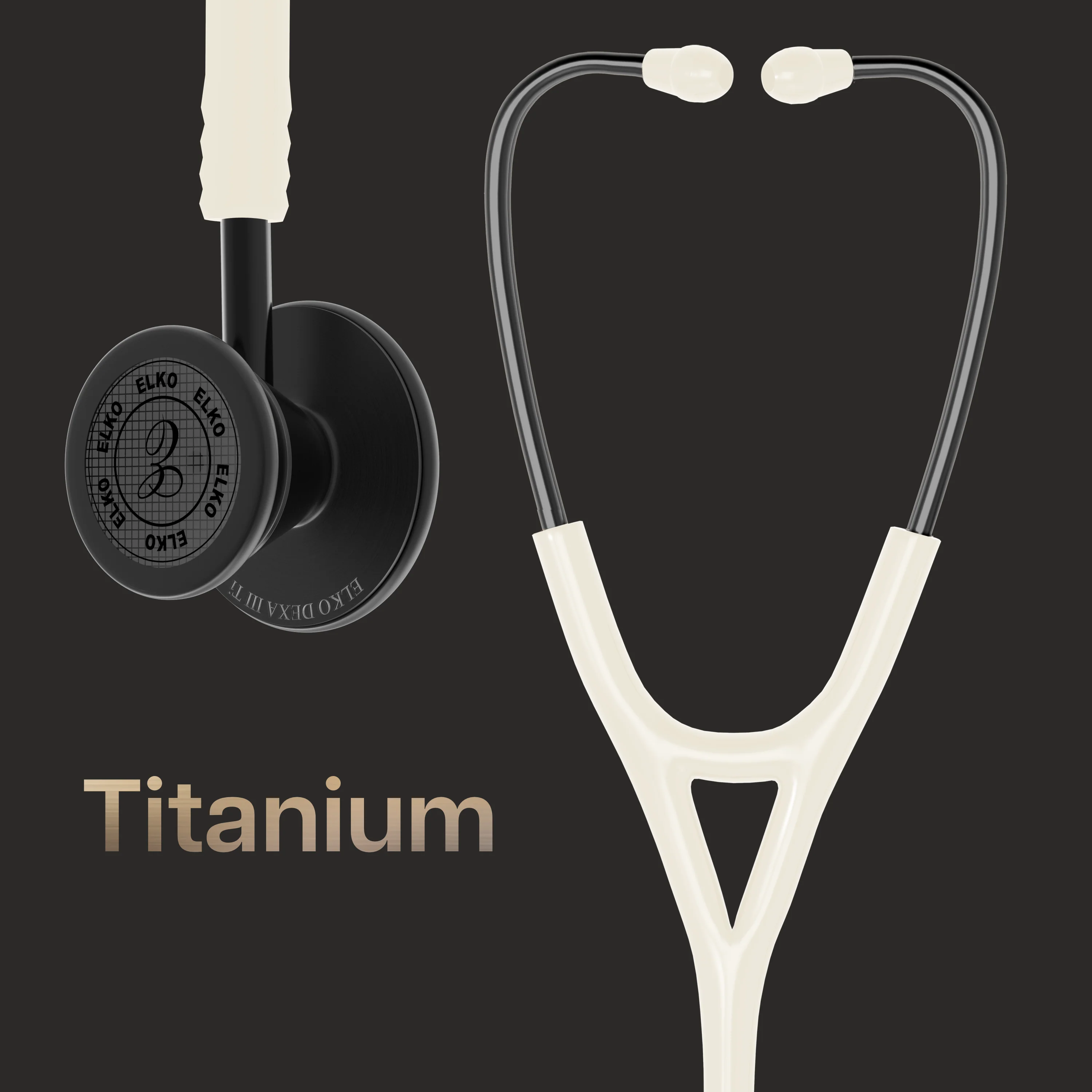 ELKO DEXA III Ti Titanium Stethoscope - Black Edition - Image 7