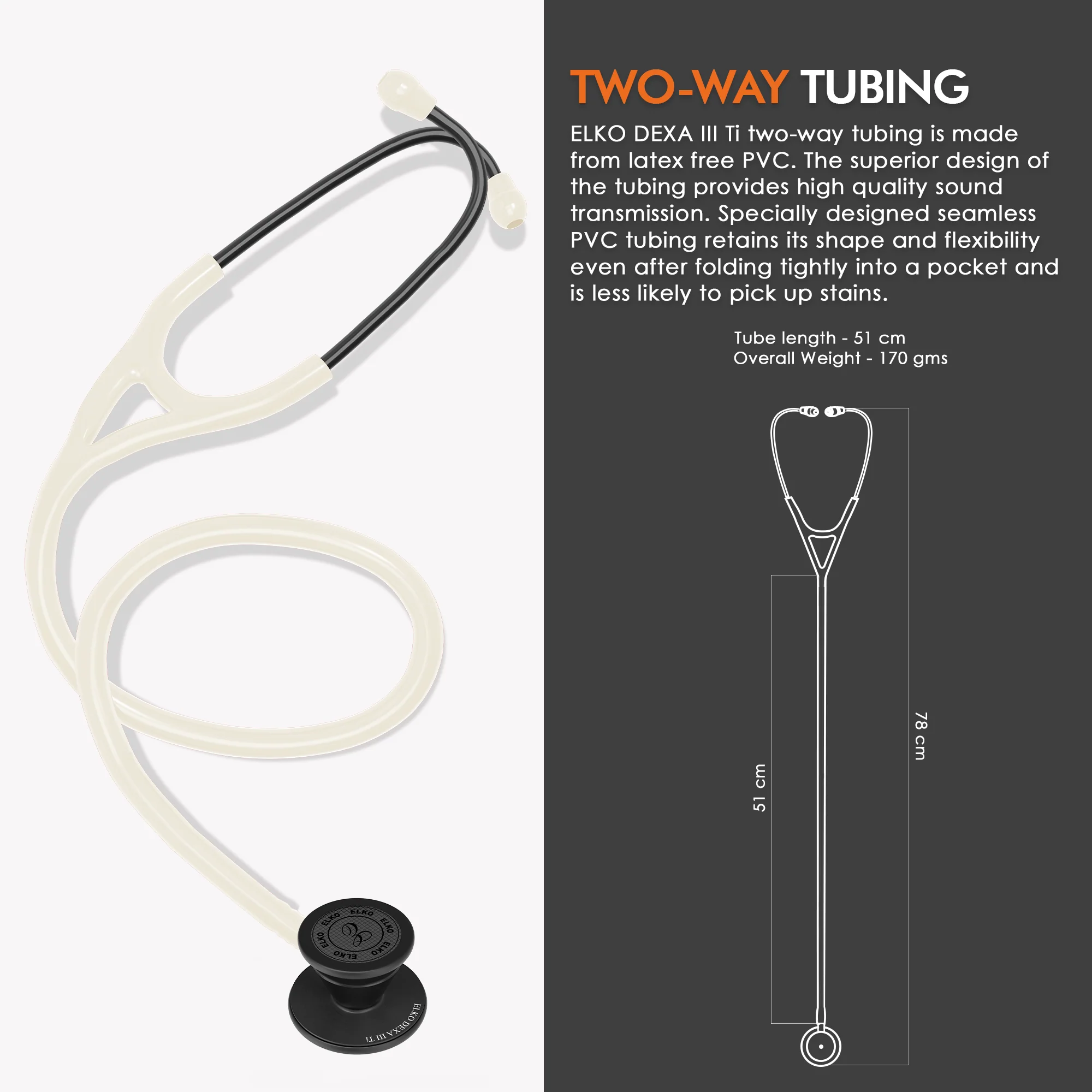 ELKO DEXA III Ti Titanium Stethoscope - Black Edition - Image 9