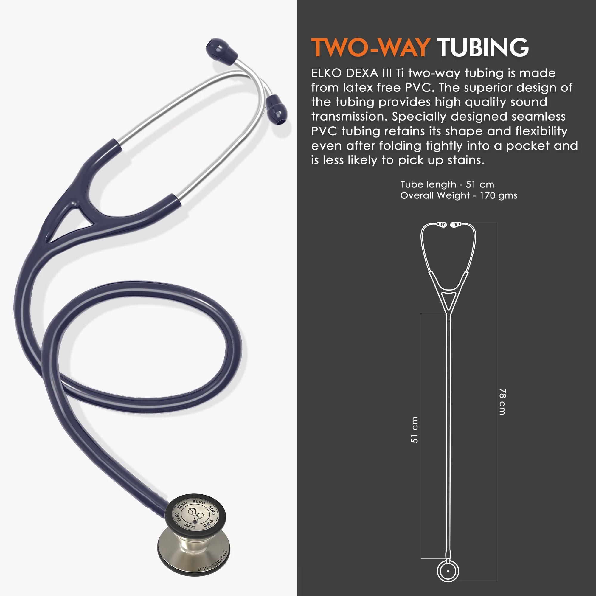 ELKO DEXA III Ti Titanium Stethoscope - Natural Titanium - Image 11