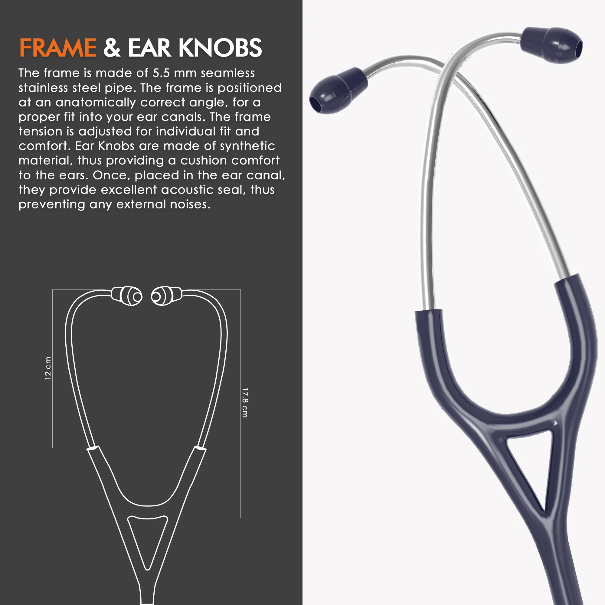 ELKO DEXA III Ti Titanium Stethoscope - Natural Titanium - Image 12