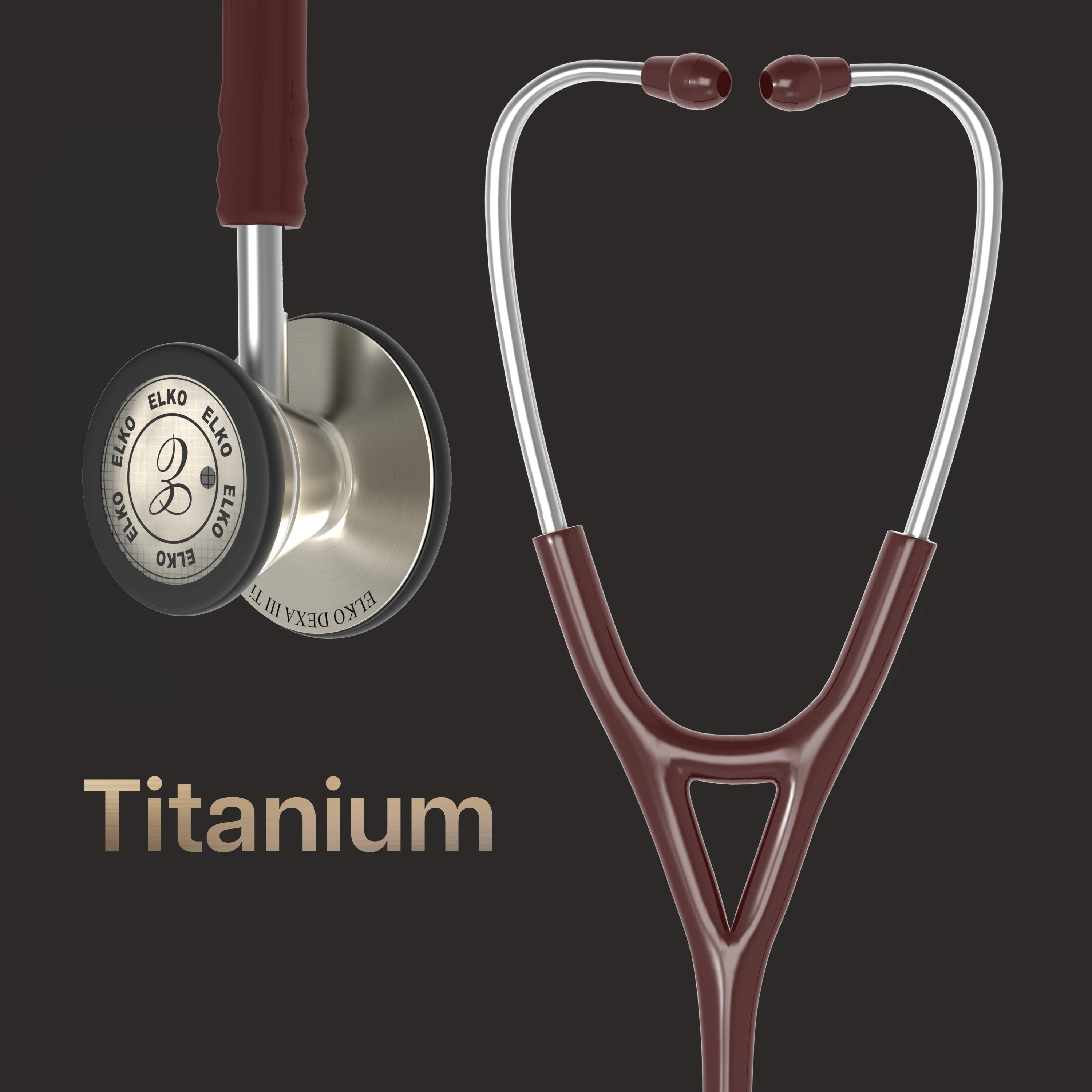 ELKO DEXA III Ti Titanium Stethoscope - Natural Titanium - Image 15