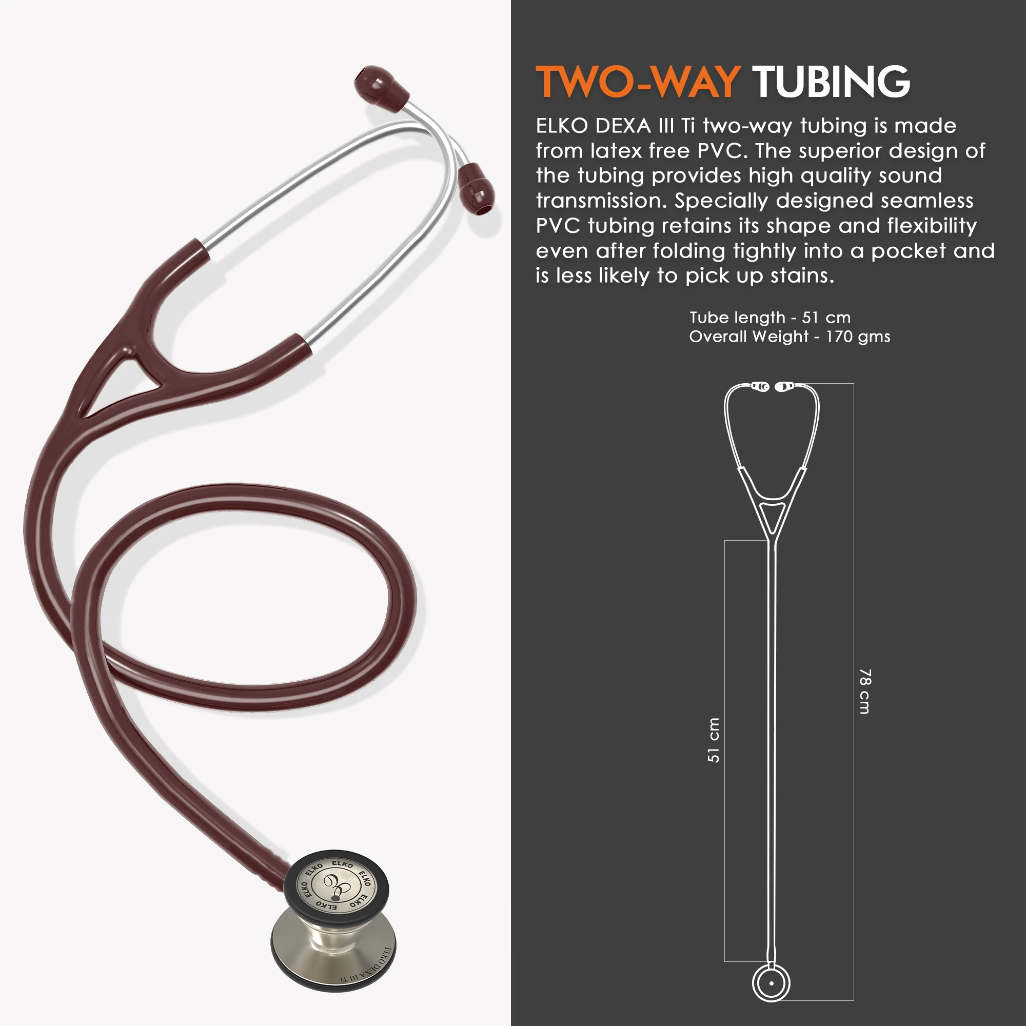 ELKO DEXA III Ti Titanium Stethoscope - Natural Titanium - Image 18