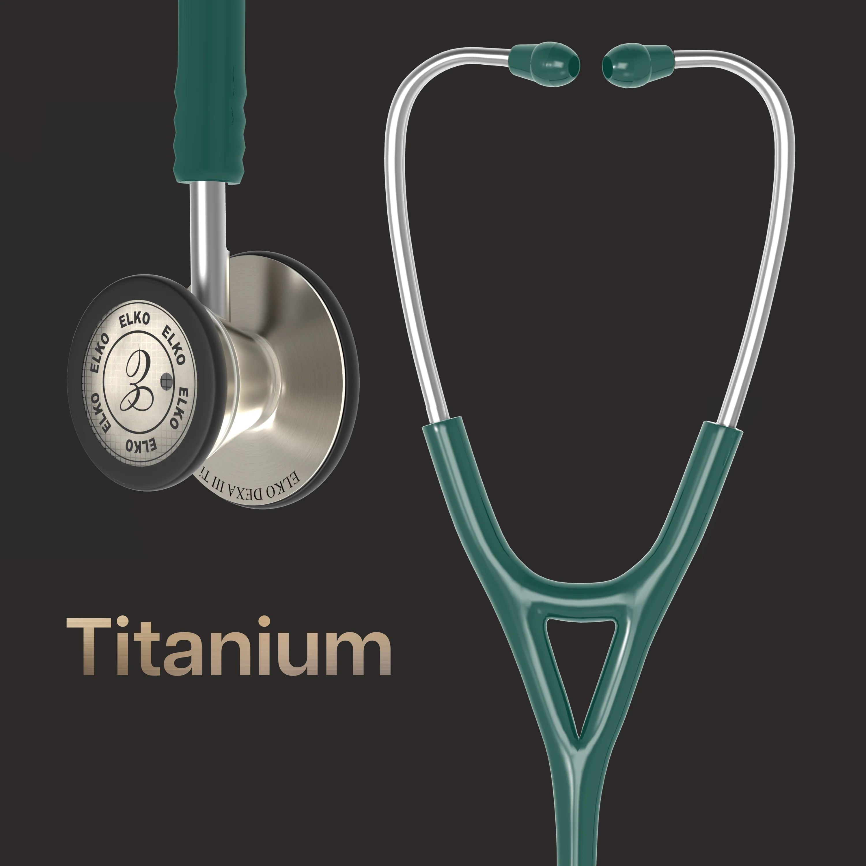 ELKO DEXA III Ti Titanium Stethoscope - Natural Titanium - Image 22