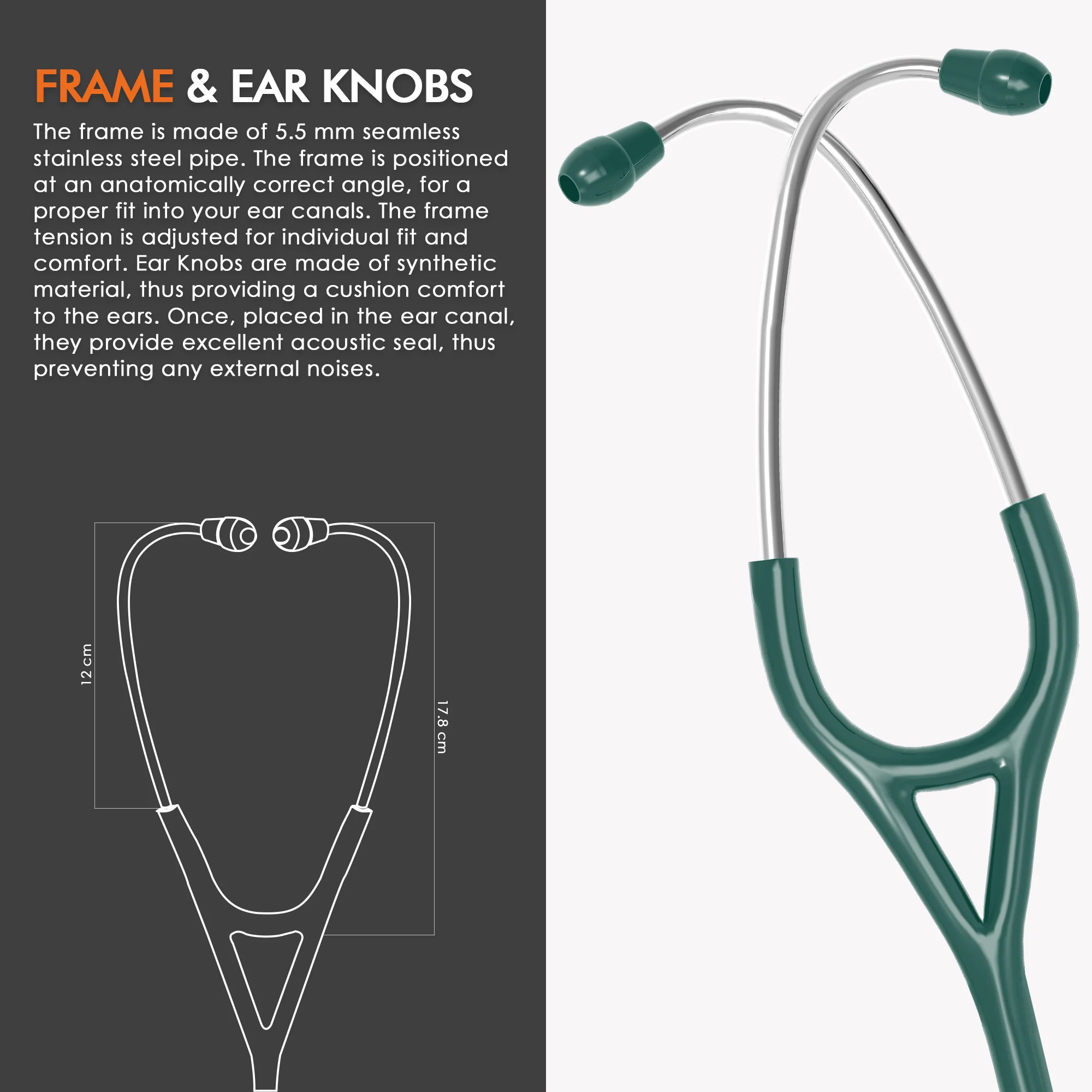 ELKO DEXA III Ti Titanium Stethoscope - Natural Titanium - Image 26