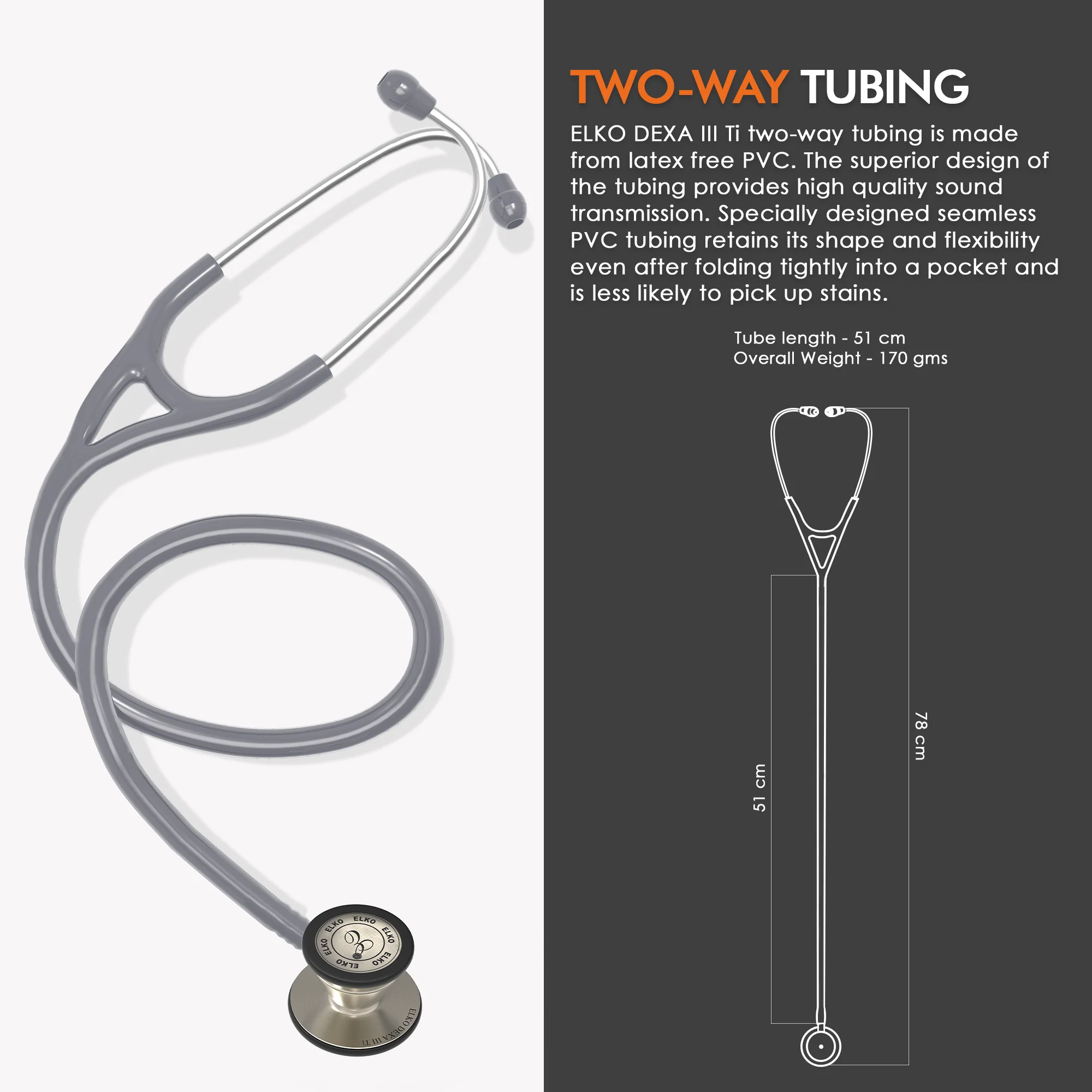 ELKO DEXA III Ti Titanium Stethoscope - Natural Titanium - Image 39