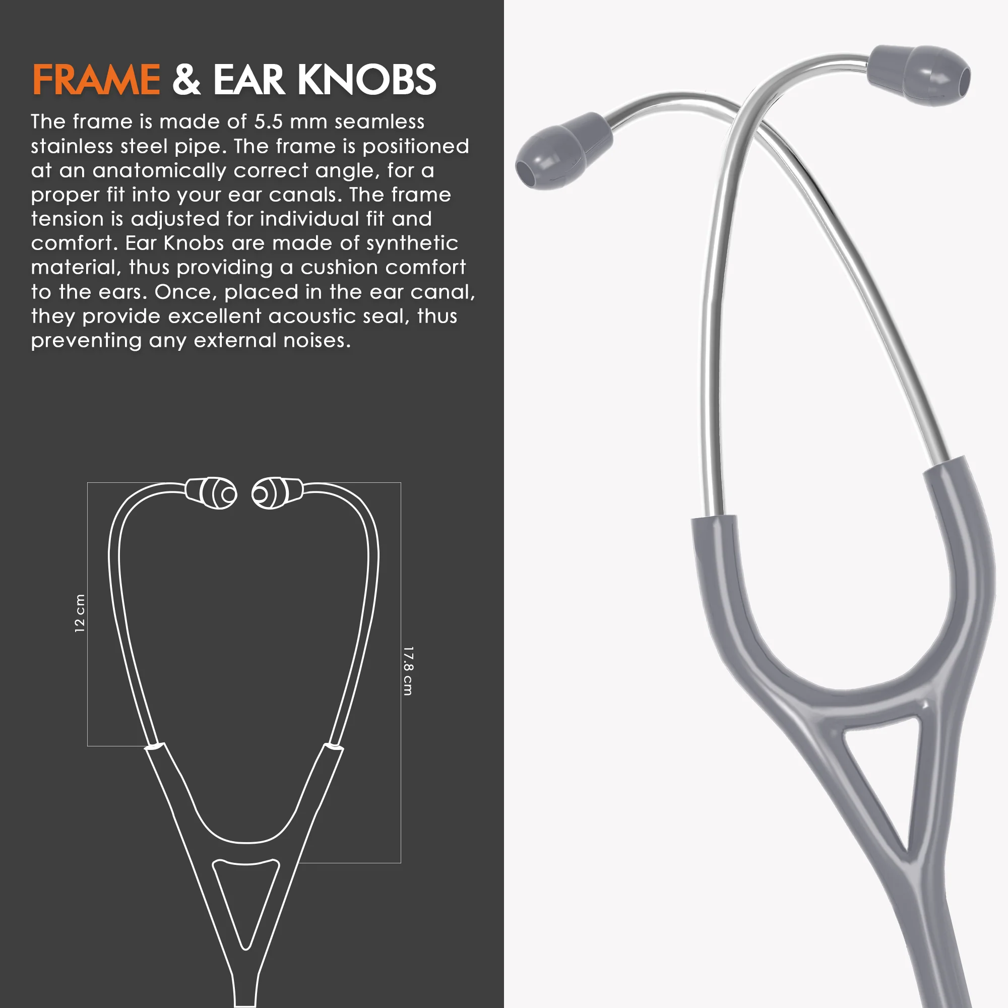 ELKO DEXA III Ti Titanium Stethoscope - Natural Titanium - Image 40