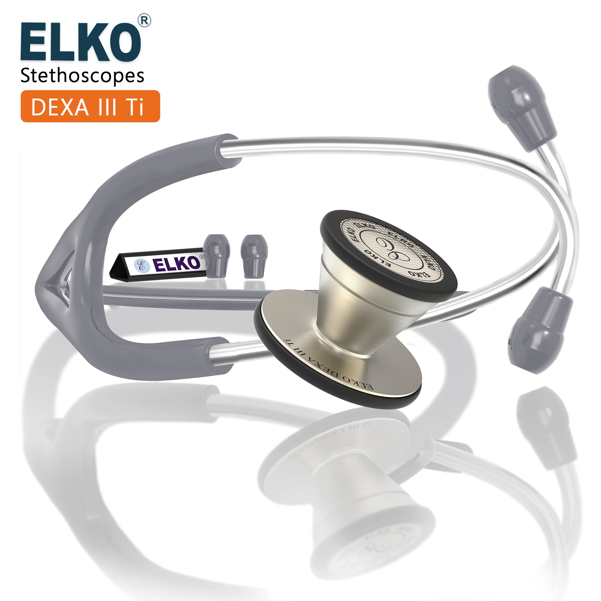 ELKO DEXA III Ti Titanium Stethoscope - Natural Titanium - Image 41