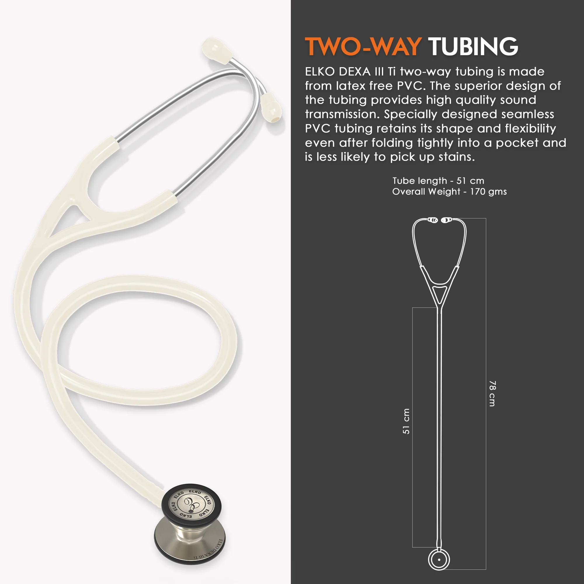 ELKO DEXA III Ti Titanium Stethoscope - Natural Titanium - Image 46
