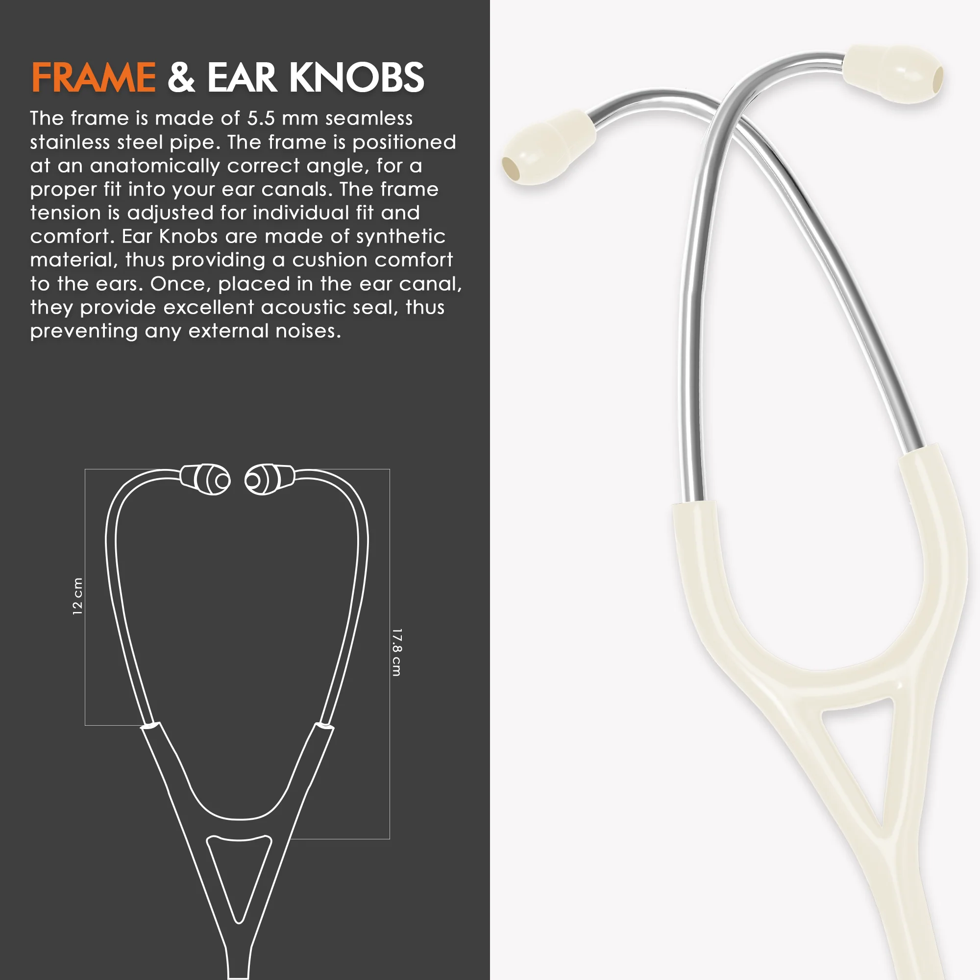 ELKO DEXA III Ti Titanium Stethoscope - Natural Titanium - Image 47