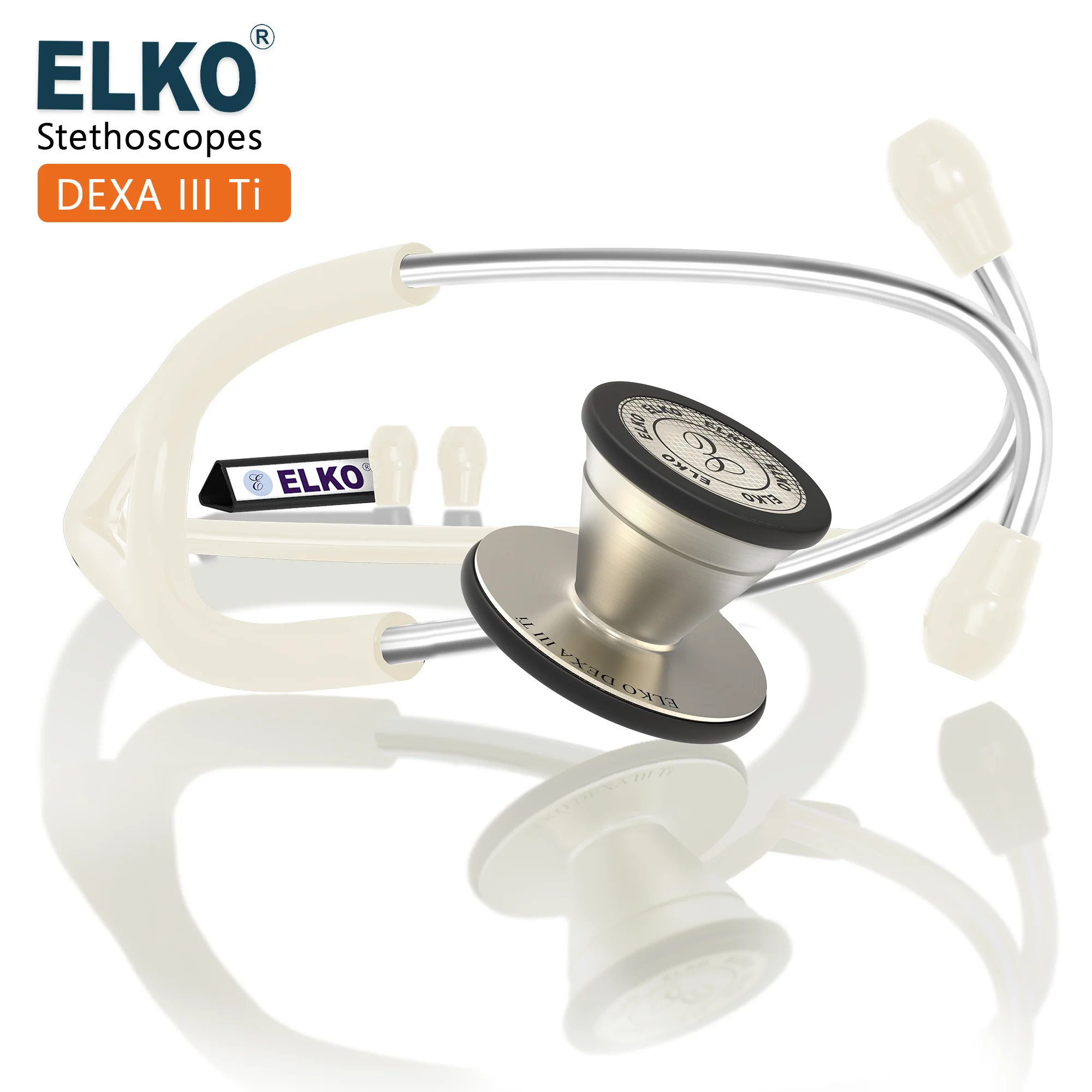 ELKO DEXA III Ti Titanium Stethoscope - Natural Titanium - Image 48