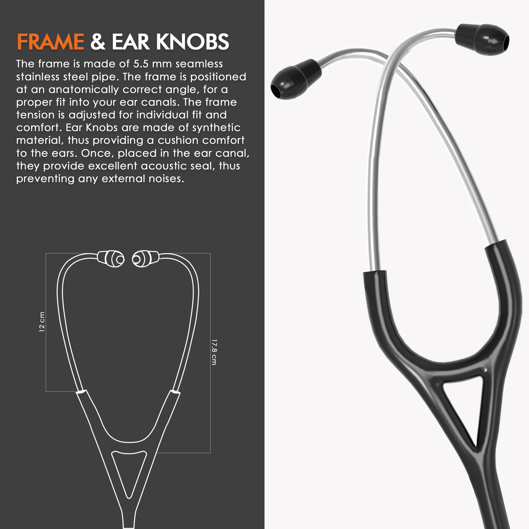 ELKO DEXA III Ti Titanium Stethoscope - Natural Titanium - Image 5