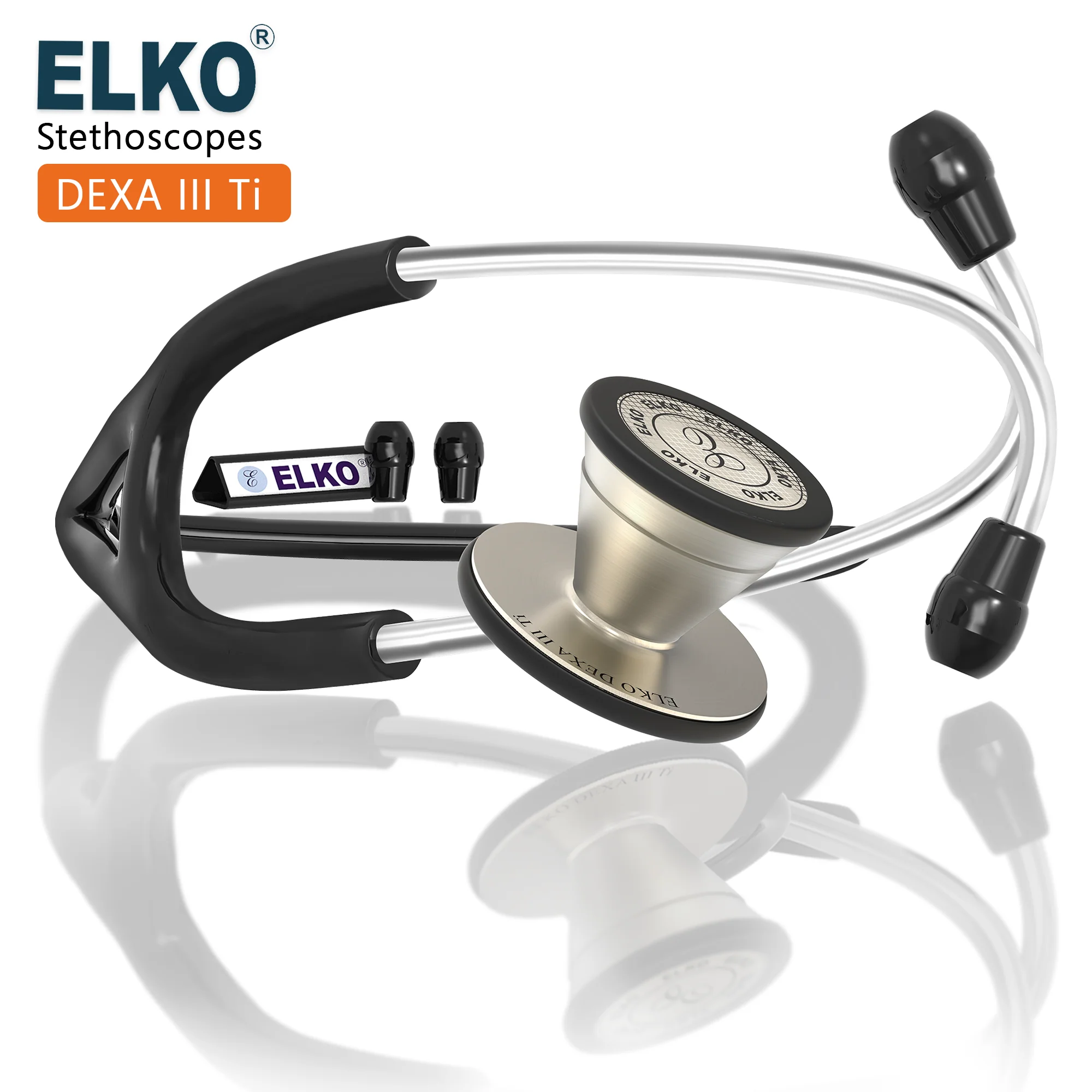 ELKO DEXA III Ti Titanium Stethoscope - Natural Titanium - Image 6