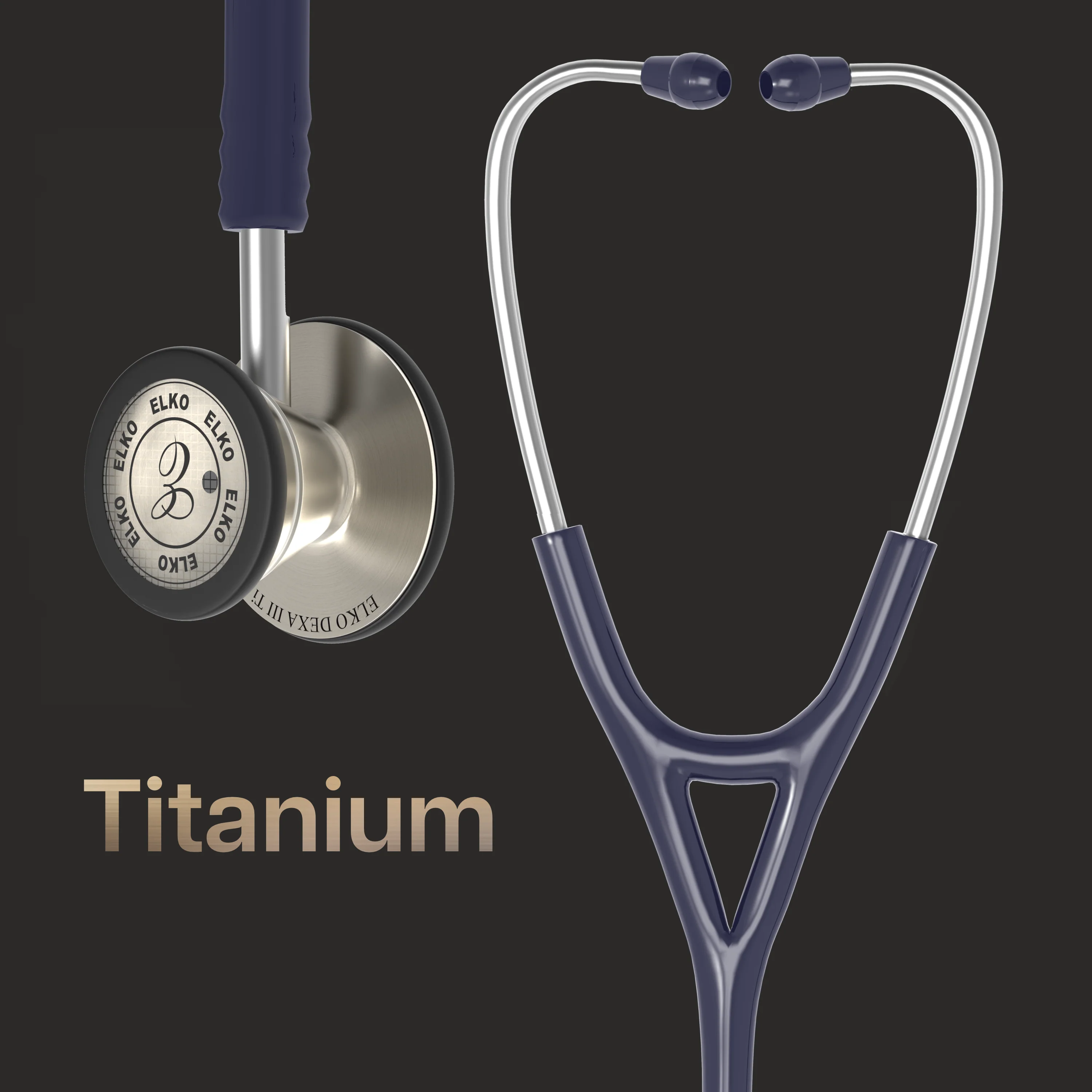 ELKO DEXA III Ti Titanium Stethoscope - Natural Titanium - Image 8