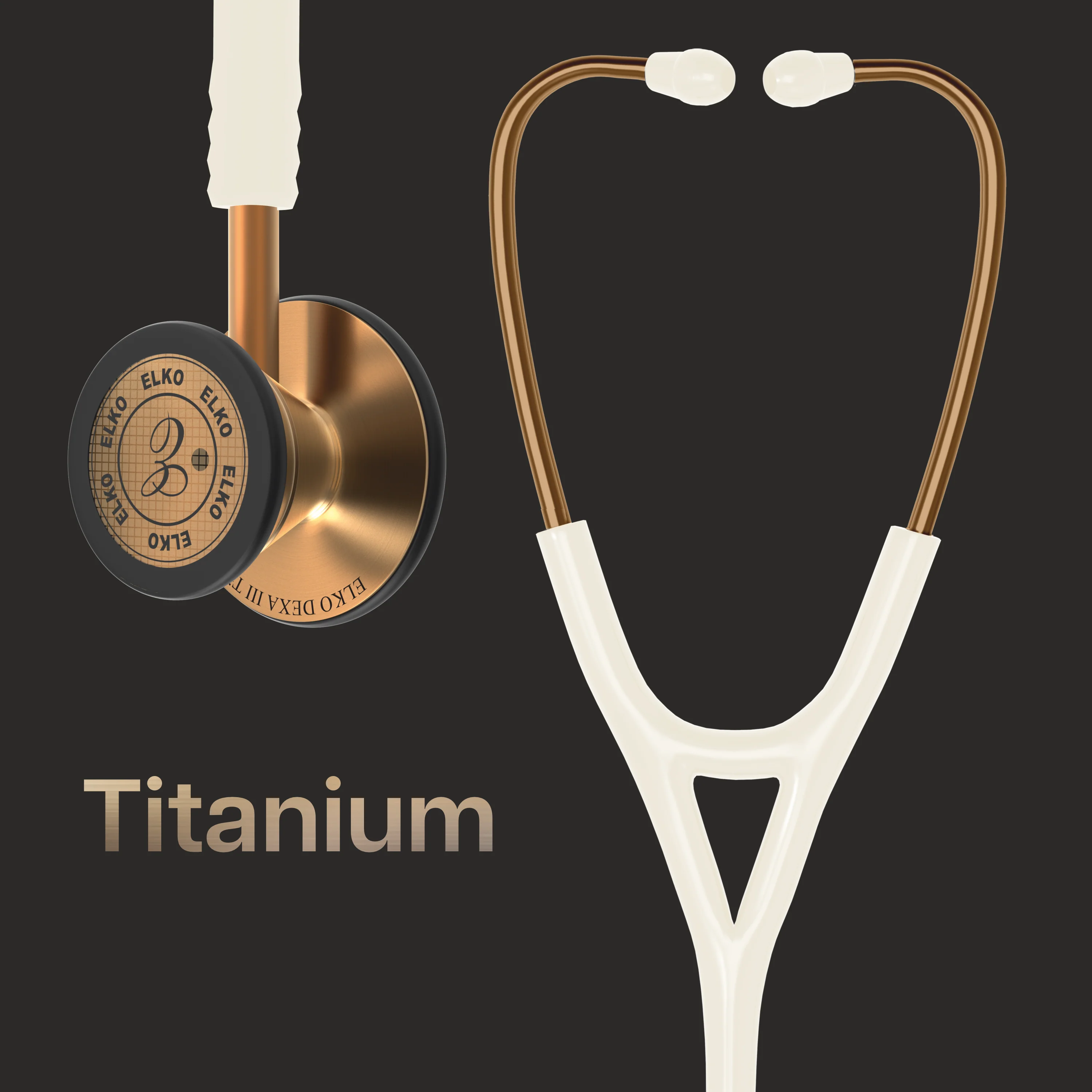 ELKO DEXA III Ti Titanium Stethoscope - Rose Gold - Image 15