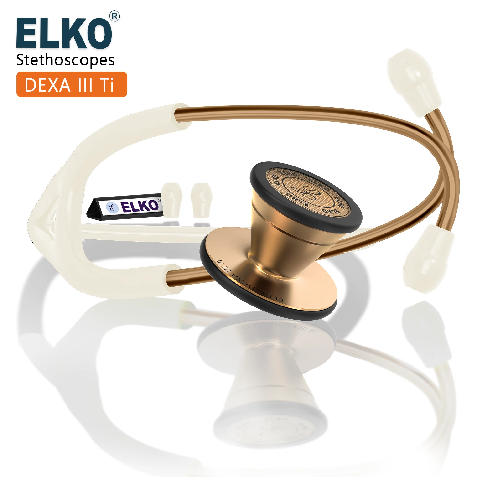 ELKO DEXA III Ti Titanium Stethoscope - Rose Gold - Image 18