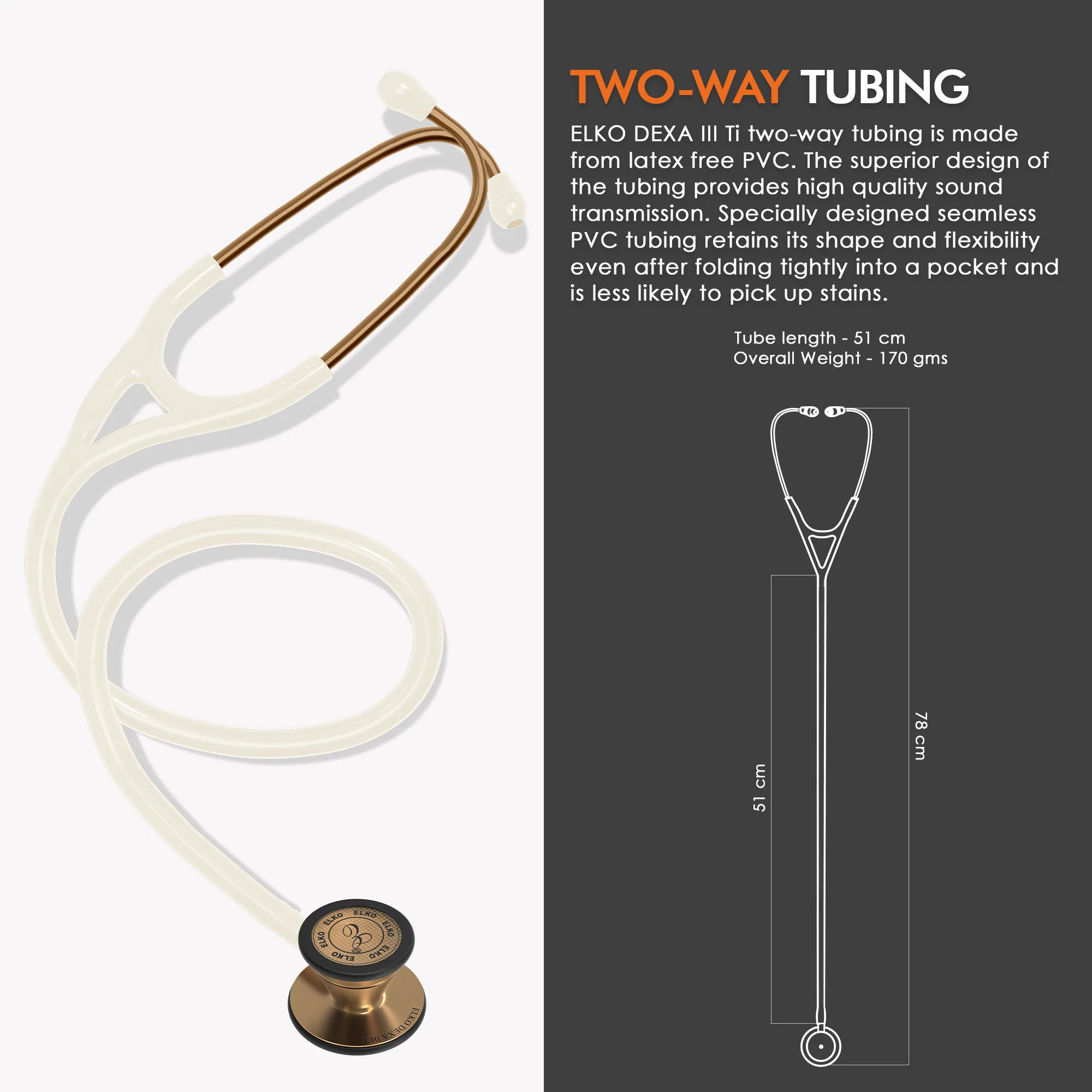 ELKO DEXA III Ti Titanium Stethoscope - Rose Gold - Image 19