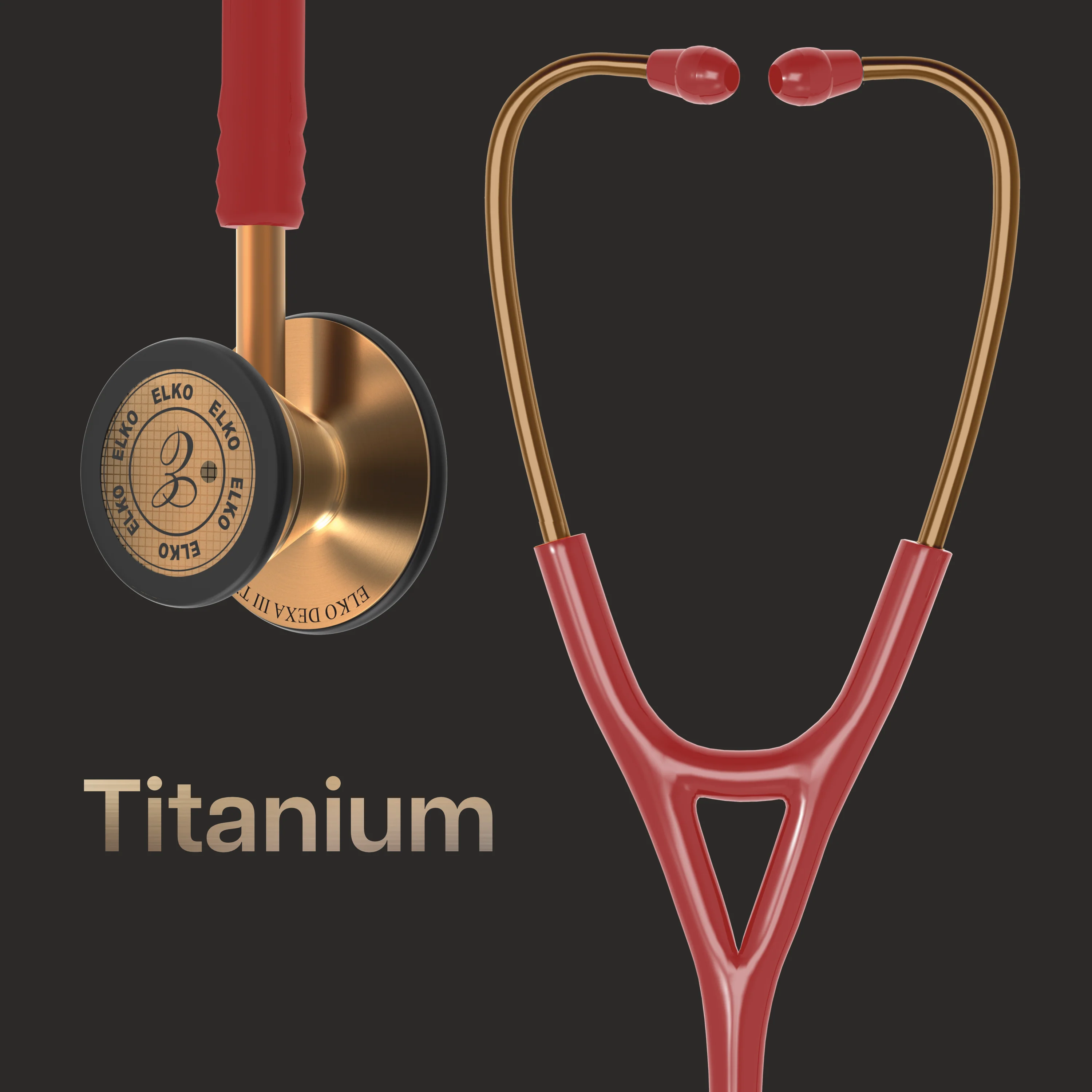 ELKO DEXA III Ti Titanium Stethoscope - Rose Gold - Image 22