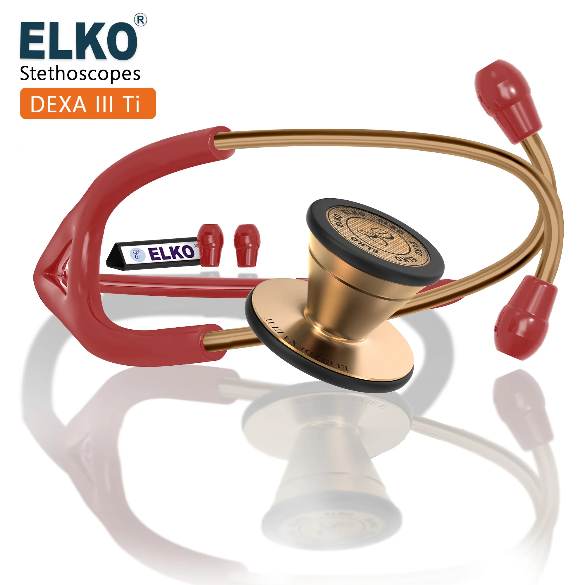 ELKO DEXA III Ti Titanium Stethoscope - Rose Gold - Image 26