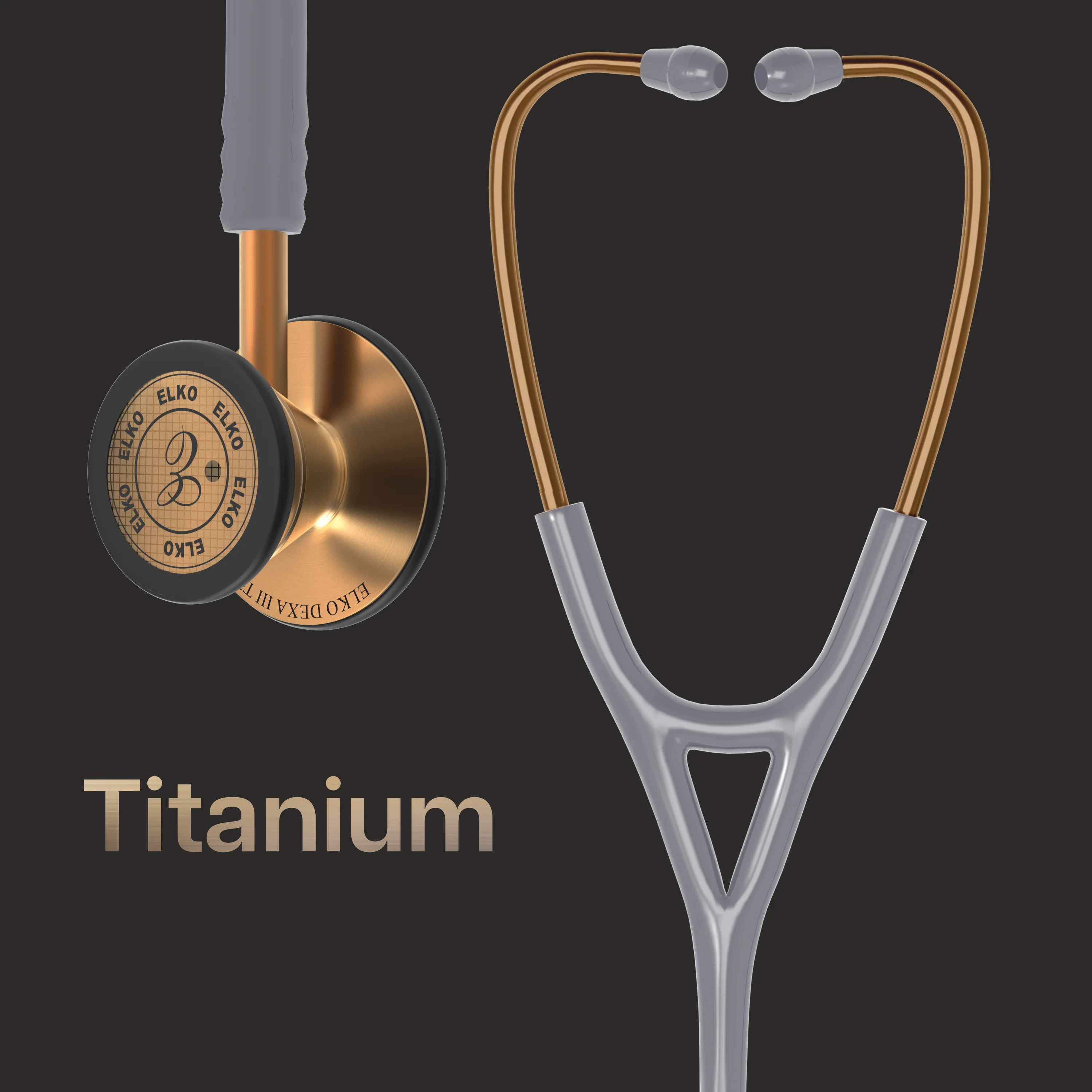 ELKO DEXA III Ti Titanium Stethoscope - Rose Gold - Image 29