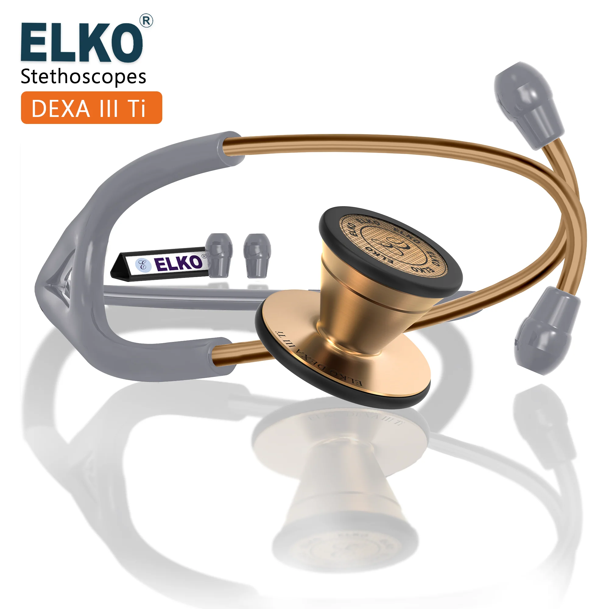 ELKO DEXA III Ti Titanium Stethoscope - Rose Gold - Image 34