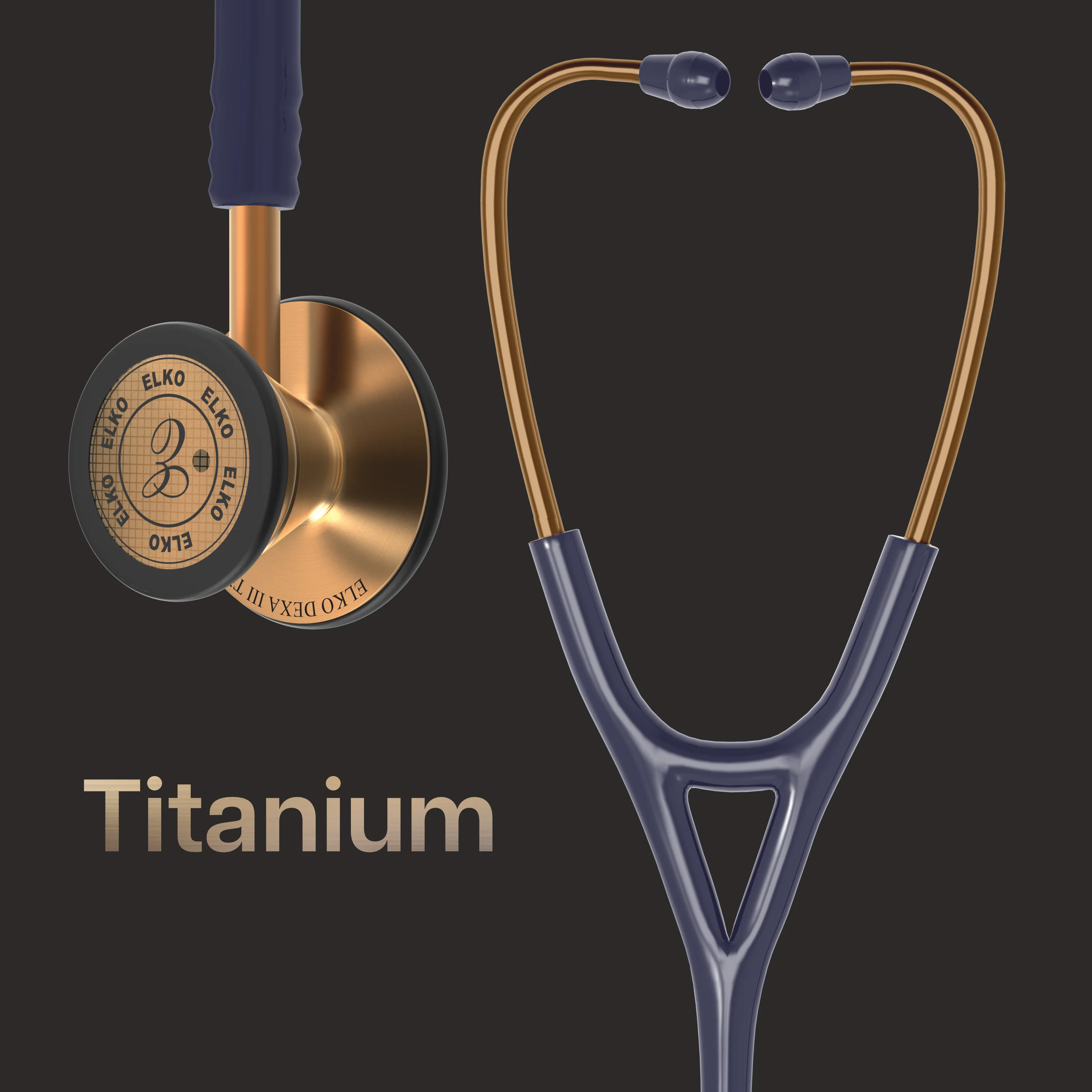 ELKO DEXA III Ti Titanium Stethoscope - Rose Gold - Image 36