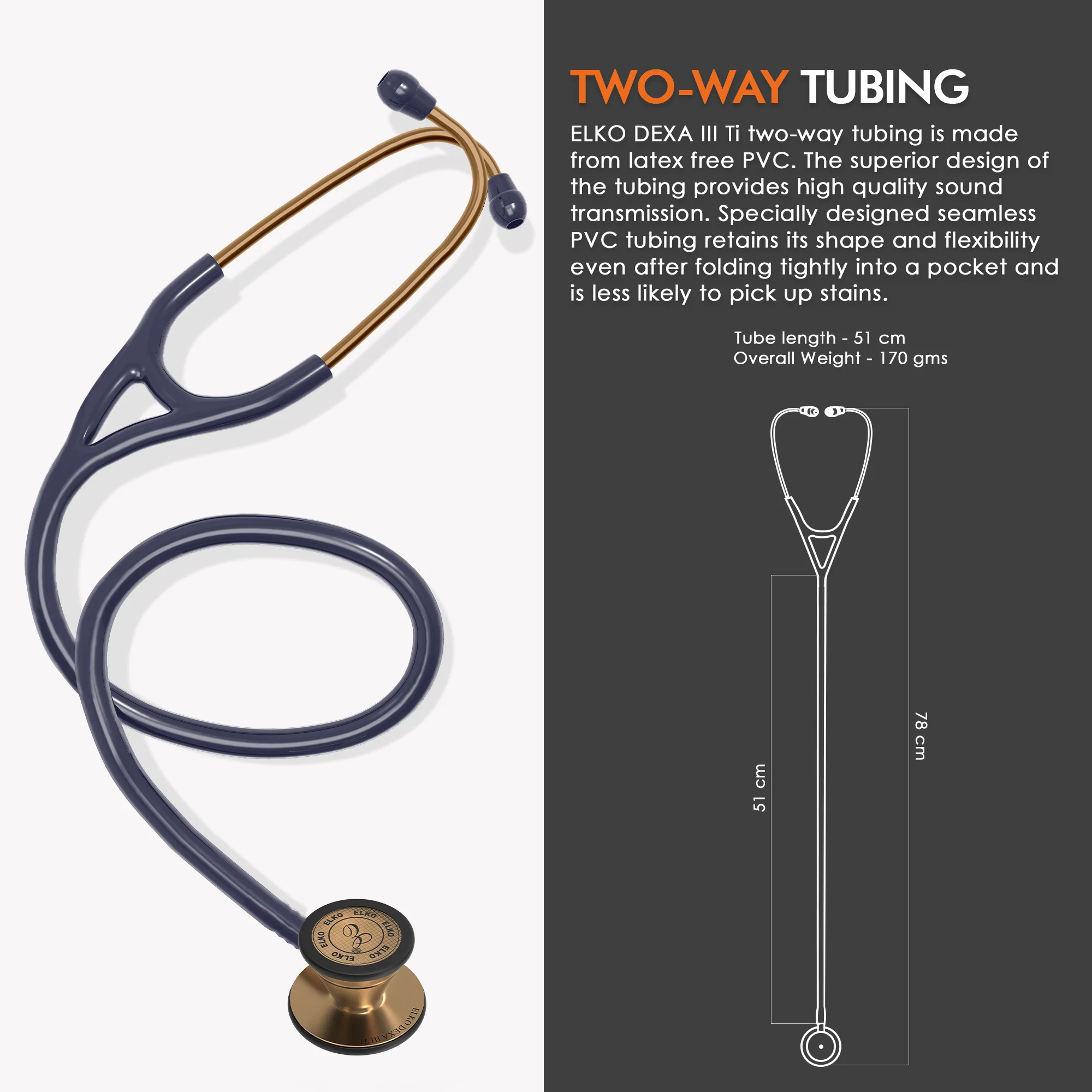 ELKO DEXA III Ti Titanium Stethoscope - Rose Gold - Image 39