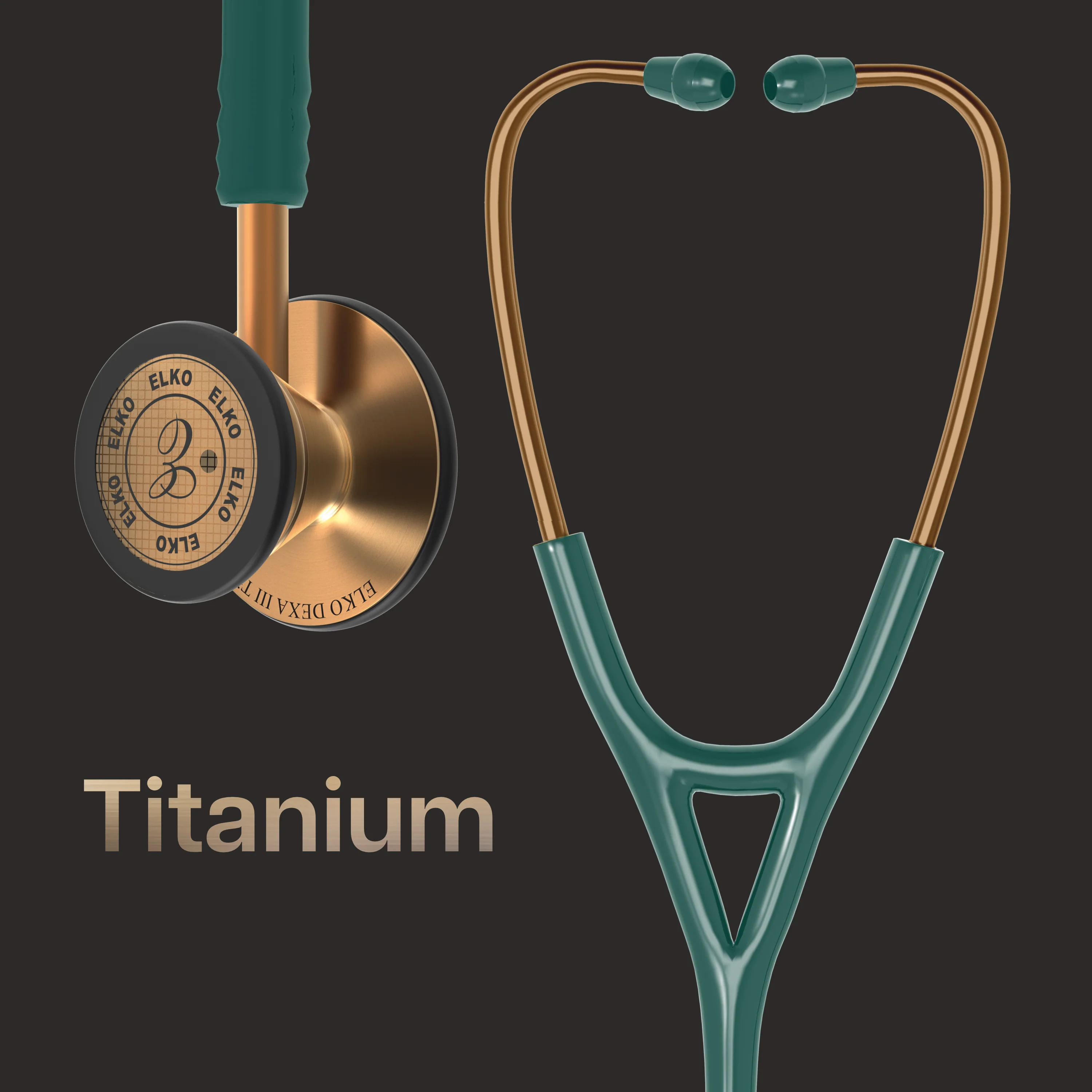 ELKO DEXA III Ti Titanium Stethoscope - Rose Gold - Image 43