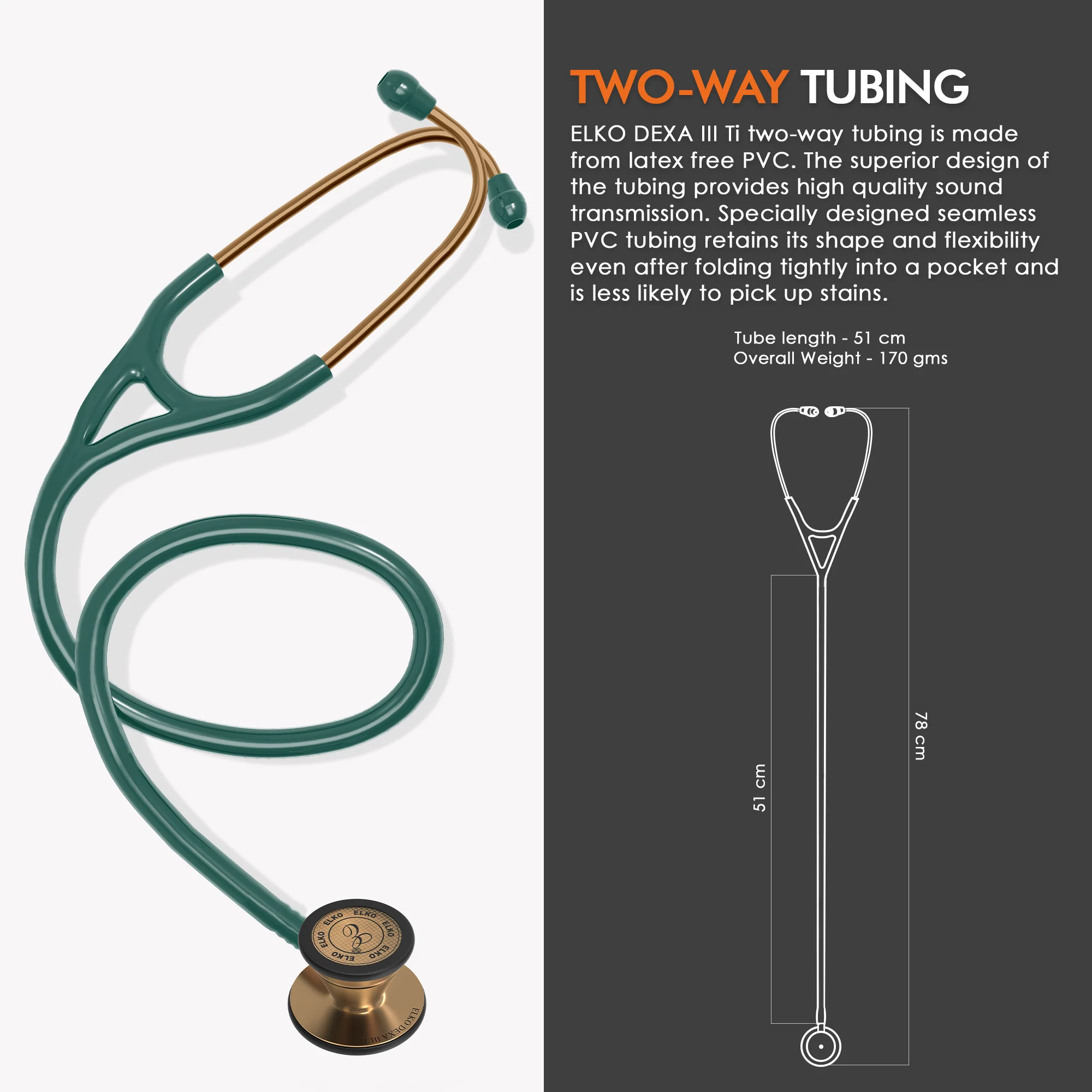ELKO DEXA III Ti Titanium Stethoscope - Rose Gold - Image 46