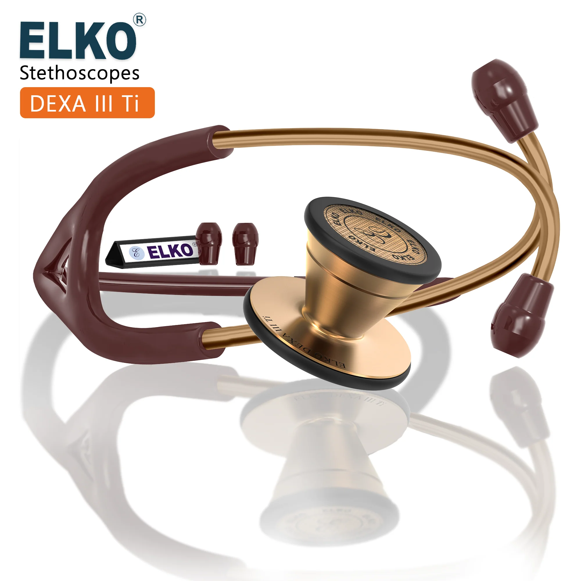 ELKO DEXA III Ti Titanium Stethoscope - Rose Gold - Image 6