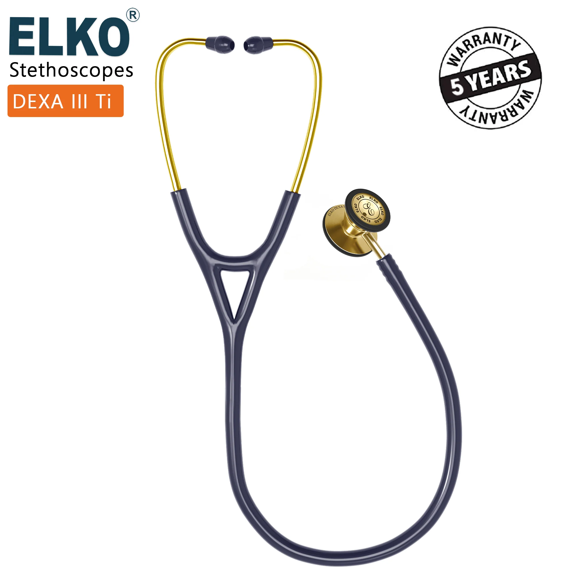 ELKO DEXA III Ti Titanium Stethoscopes- Gold Edition - Image 16