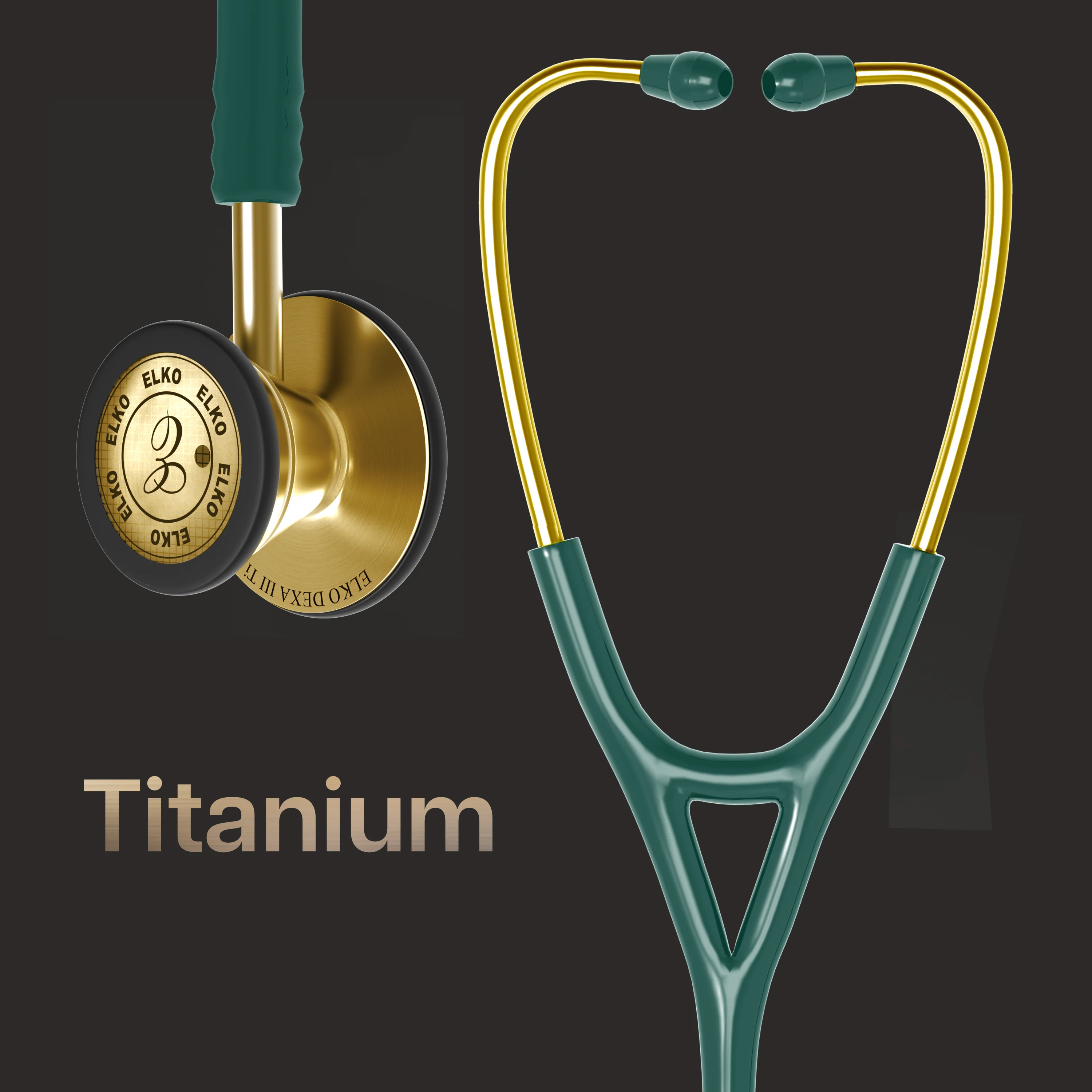 ELKO DEXA III Ti Titanium Stethoscopes- Gold Edition - Image 17