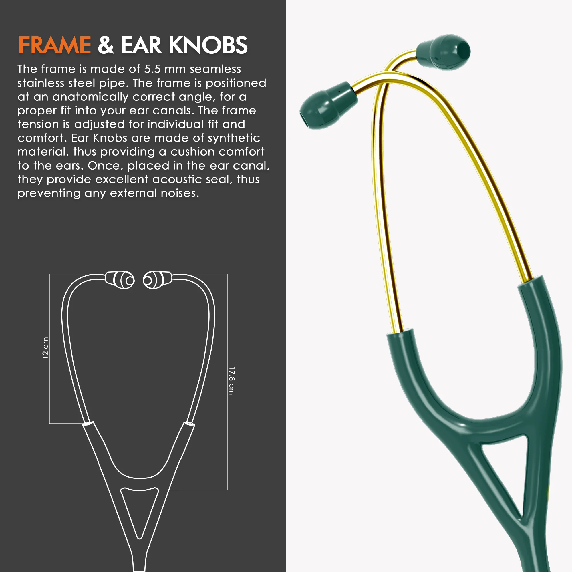 ELKO DEXA III Ti Titanium Stethoscopes- Gold Edition - Image 21