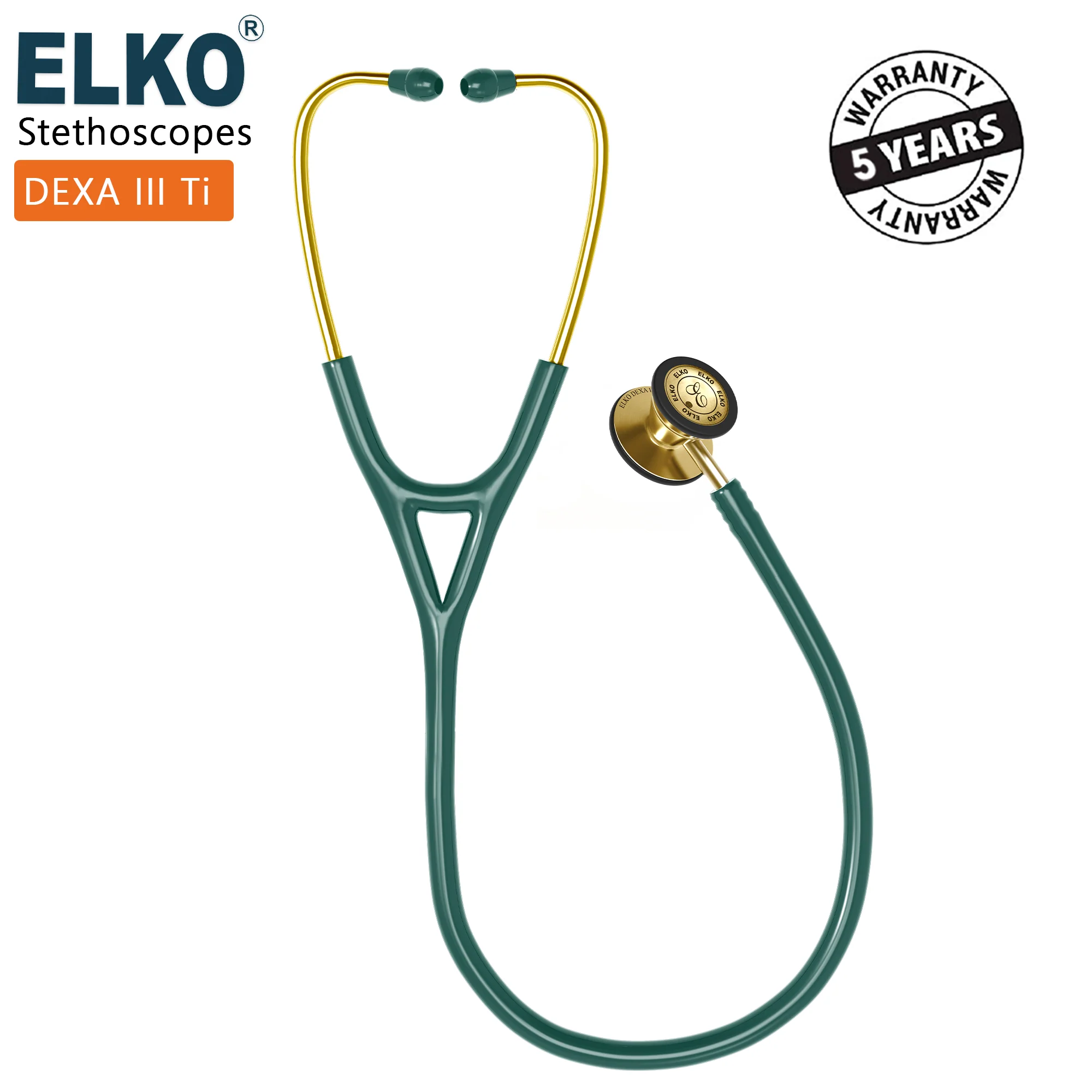 ELKO DEXA III Ti Titanium Stethoscopes- Gold Edition - Image 24