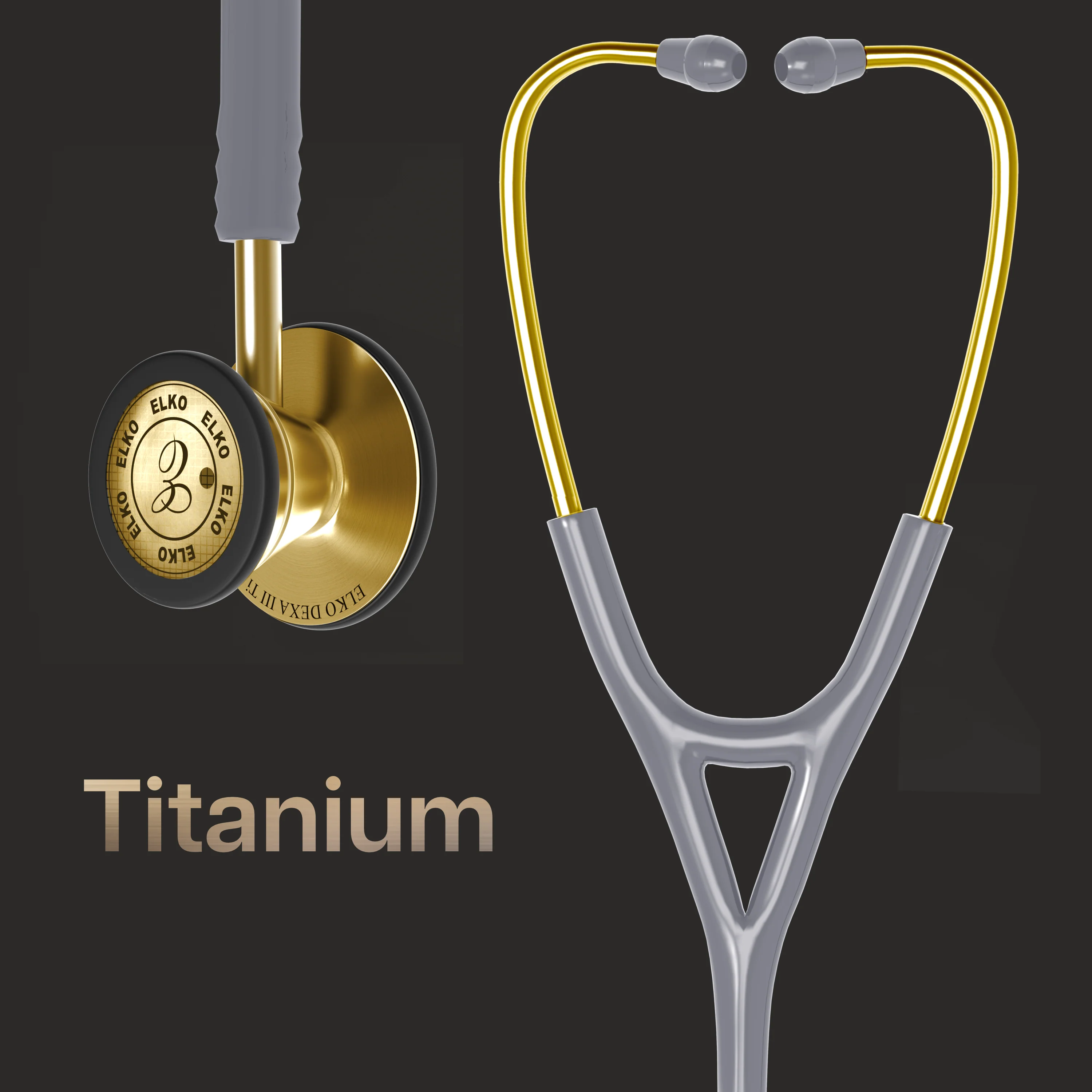 ELKO DEXA III Ti Titanium Stethoscopes- Gold Edition - Image 25