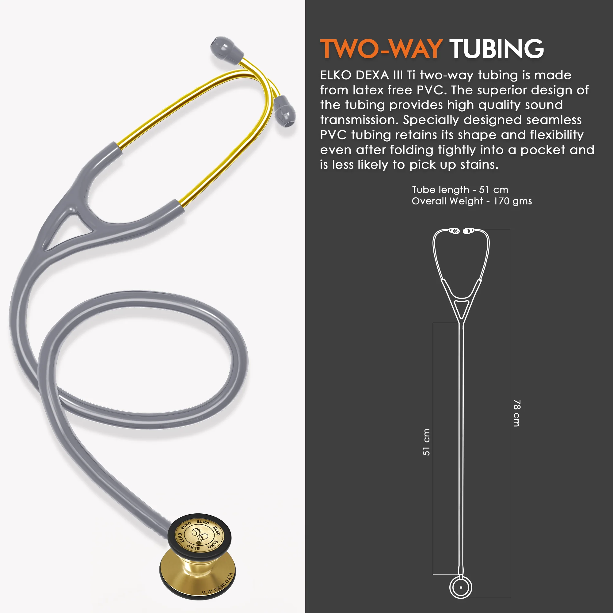 ELKO DEXA III Ti Titanium Stethoscopes- Gold Edition - Image 28