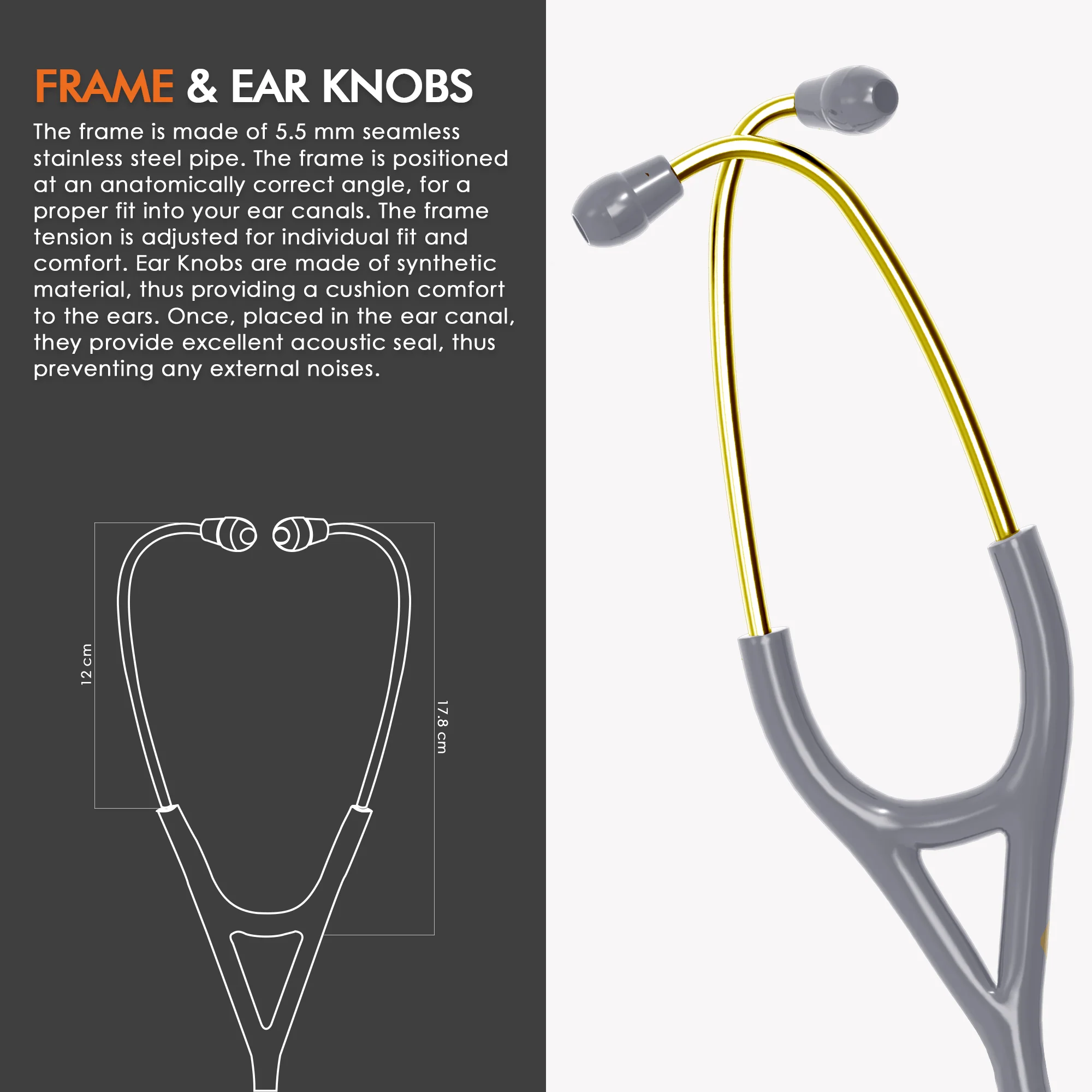 ELKO DEXA III Ti Titanium Stethoscopes- Gold Edition - Image 29
