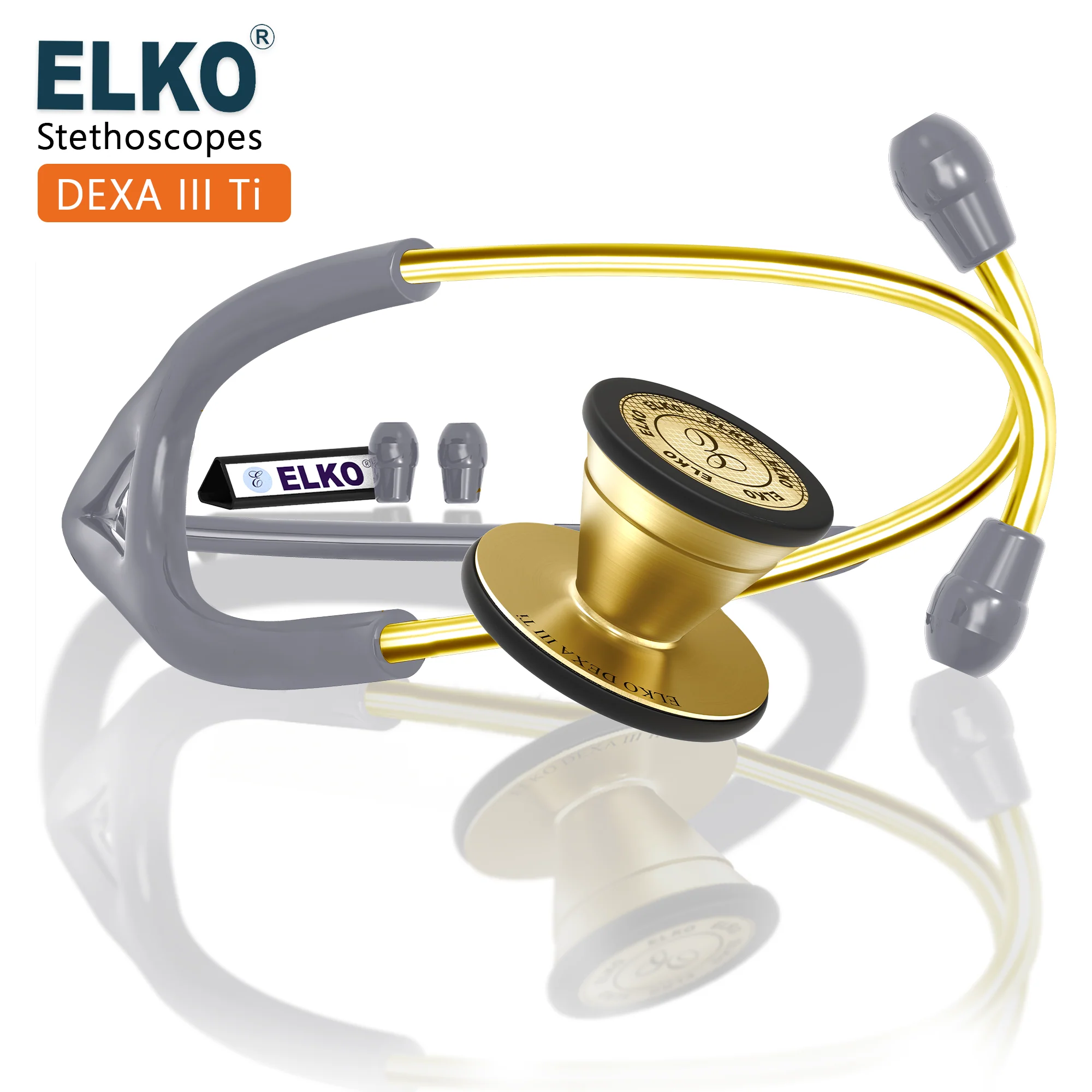 ELKO DEXA III Ti Titanium Stethoscopes- Gold Edition - Image 30
